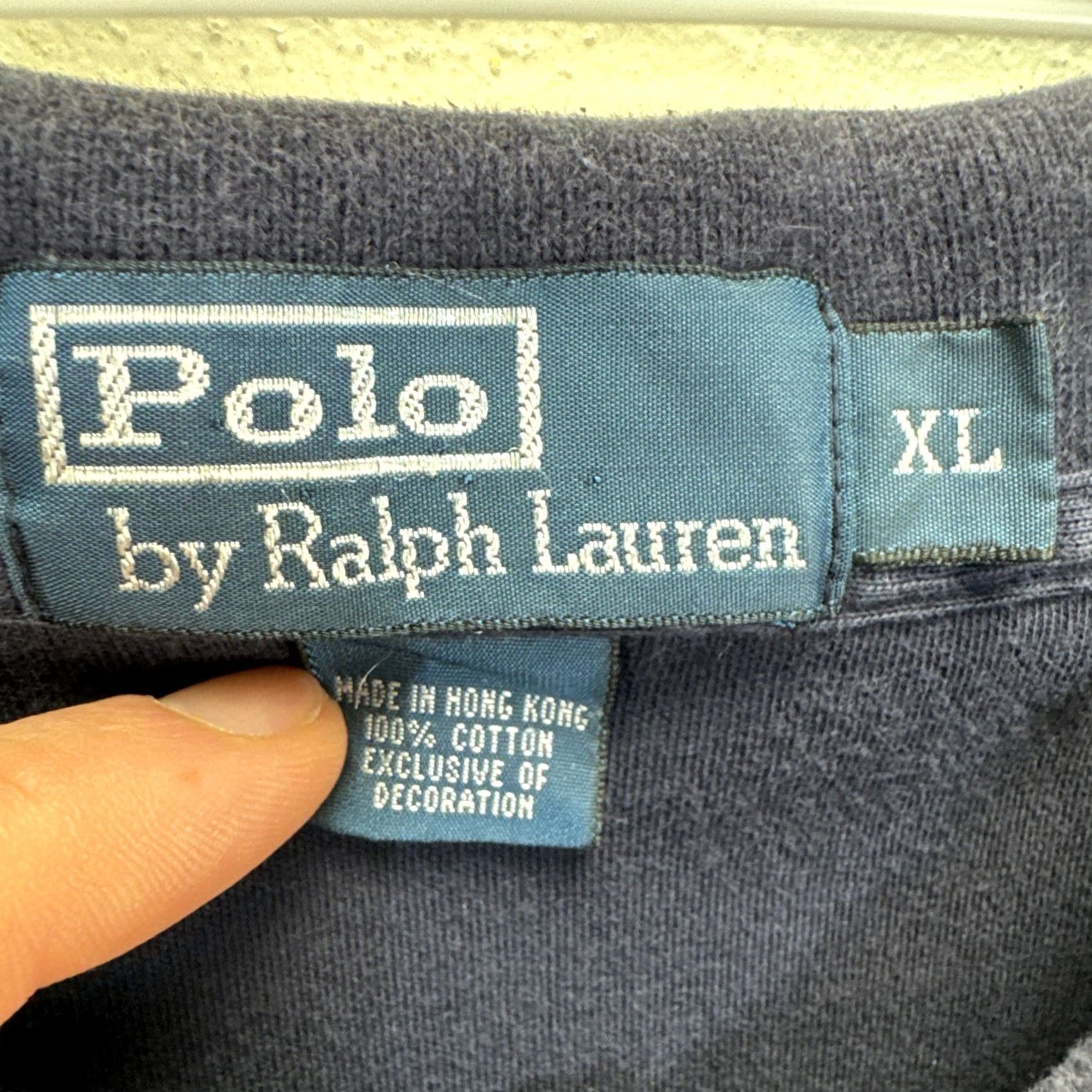 Polo Ralph Lauren VINTAGE Polo Ralph Lauren Polo Shirt Mens XL Blue Pique Pony Logo 90s Hong Kong Size US XL / EU 56 / 4 - 2 Thumbnail