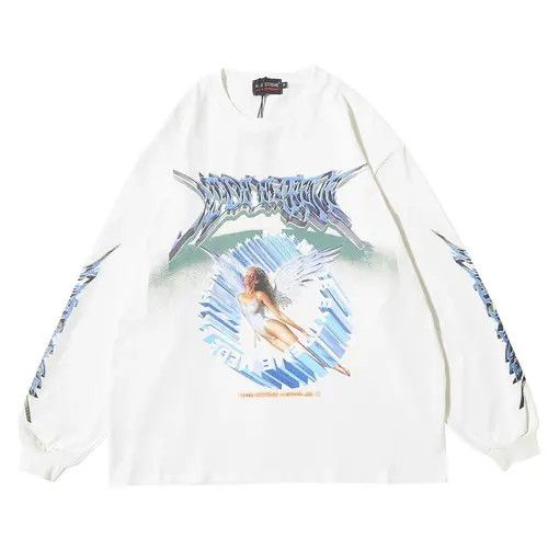 VIBE Fly Angel Oversized Printed Vintage T-Shirt Long Sleeve Size US M / EU 48-50 / 2 - 1 Thumbnail