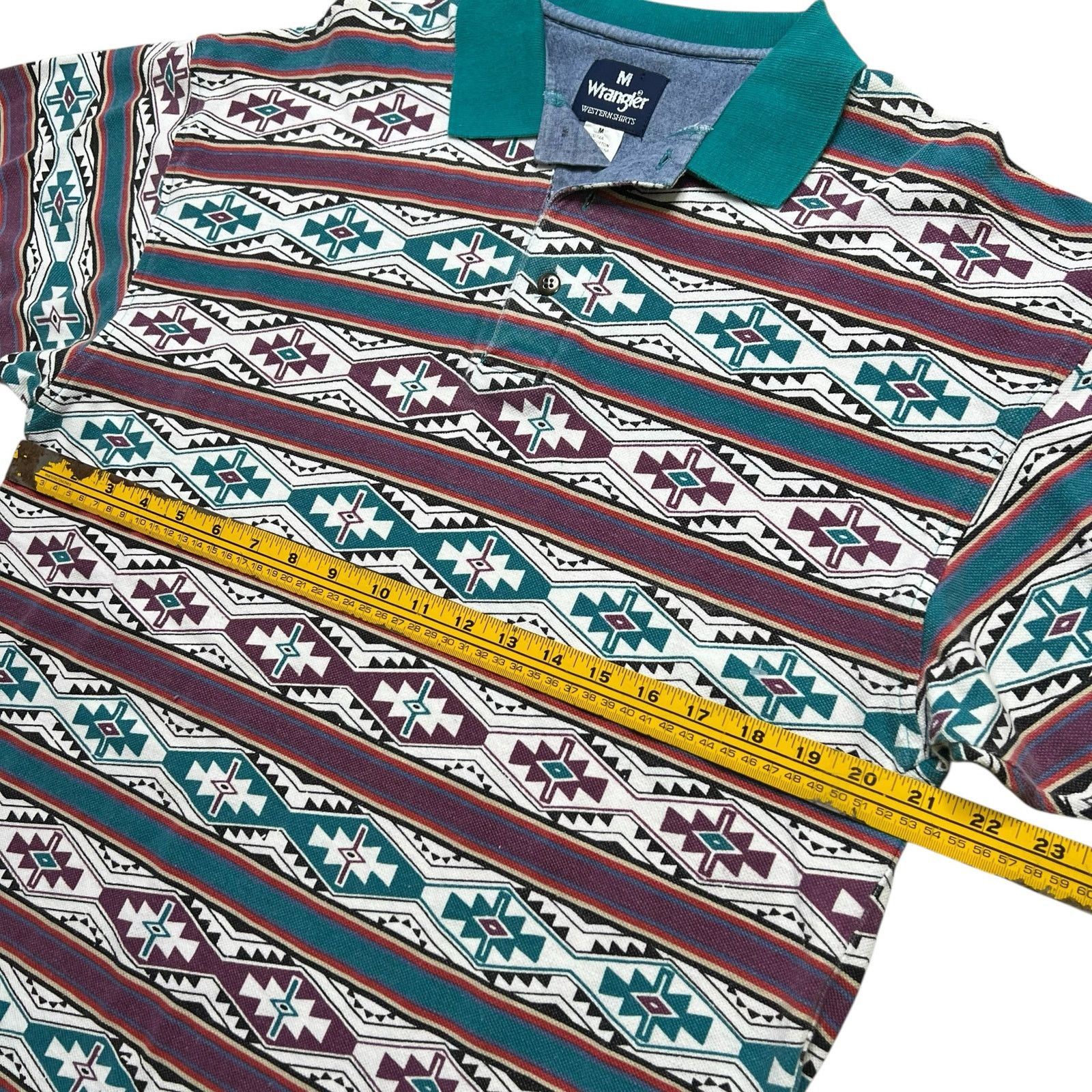 Wrangler Vintage Wrangler Western Shirts Polo Shirt Men’s M Aztec Size US M / EU 48-50 / 2 - 6 Thumbnail