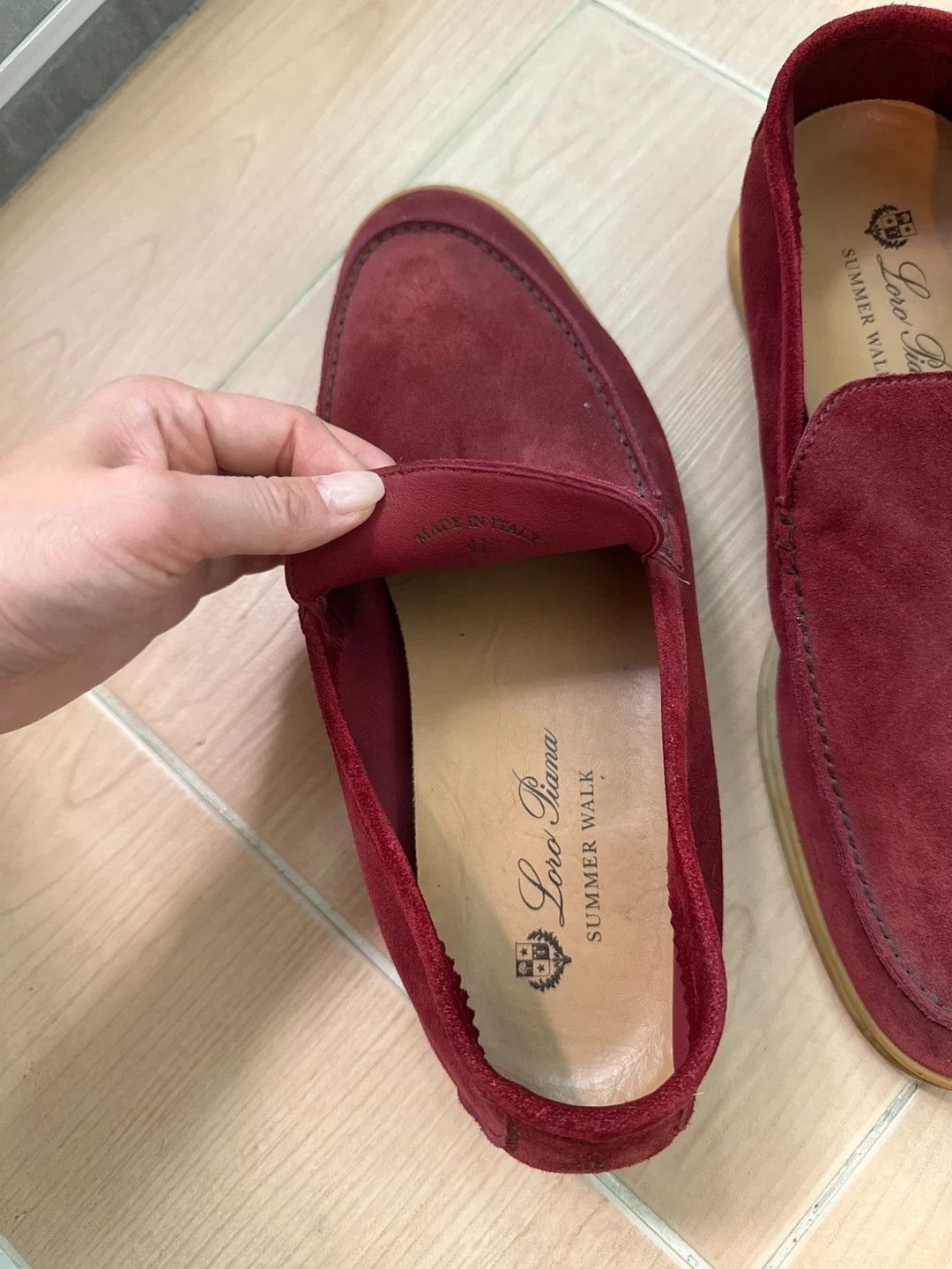 Loro Piana Loro Piana Summer Walk Suede Loafers / Red / IT 41 Size US 8 / EU 41 - 5 Thumbnail