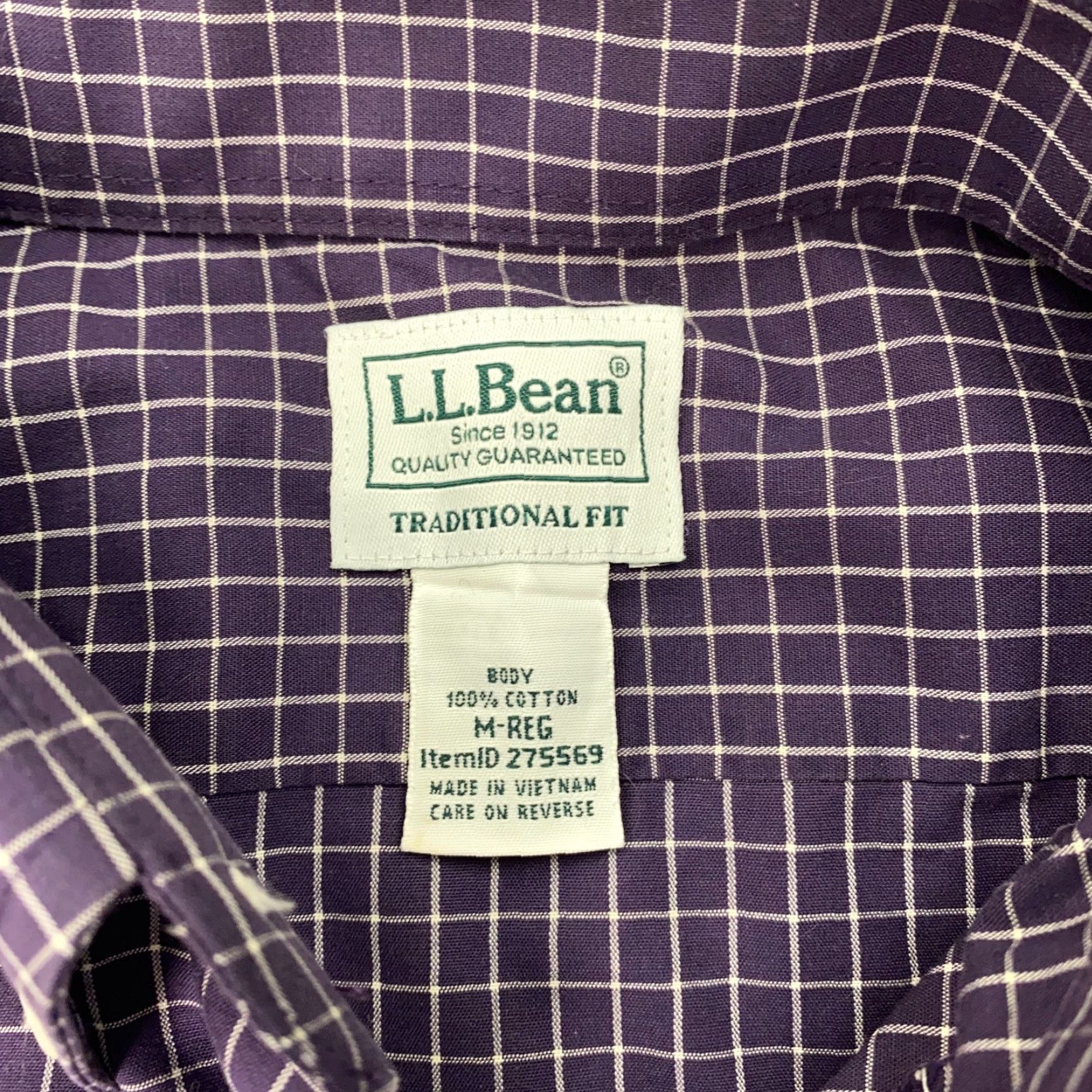 Vintage L.L. Bean Button-Up Shirt Mens Medium Purple Check Long Sleeve Casual Outdoor Size US M / EU 48-50 / 2 - 3 Thumbnail