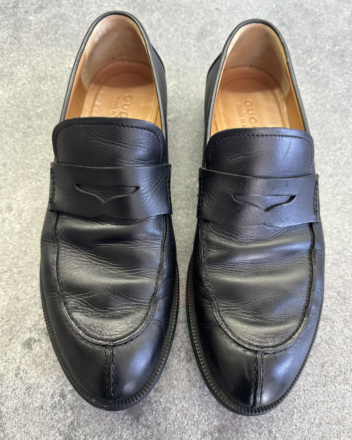 Gucci Mens GUCCI 295117 Web Sole Leather Coin Loafer 8.5 42.5 Size US 8.5 / EU 41-42 - 3 Thumbnail
