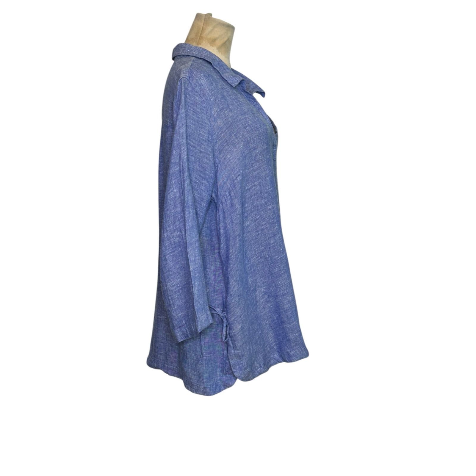 Isaac Mizrahi Isaac Mizrahi blue linen 3/4 sleeves tunic top size XL Size XL / US 12-14 / IT 48-50 - 12 Thumbnail