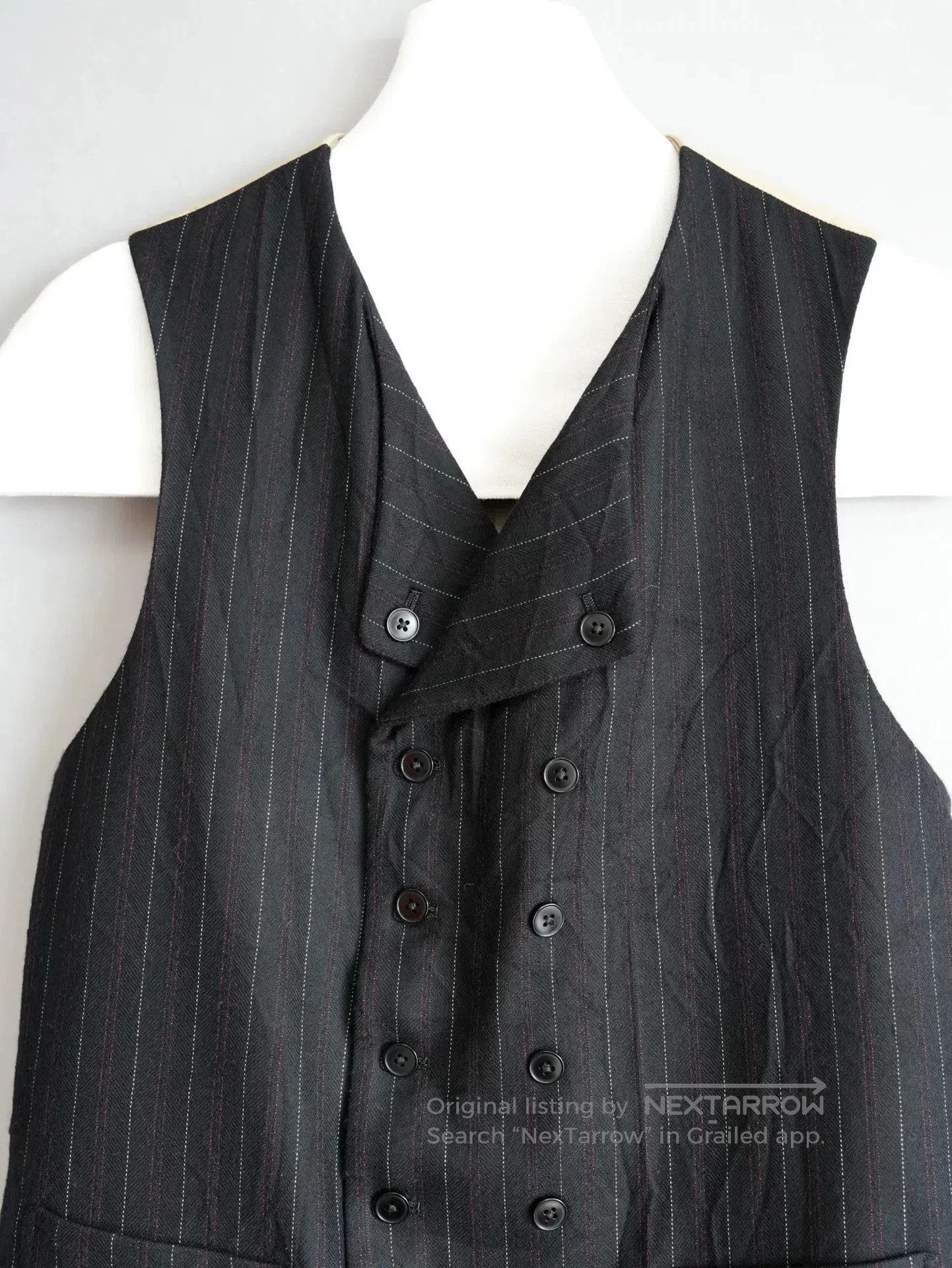 Yohji Yamamoto Yohji Yamamoto Black Red Striped Vest. Size US M / EU 48-50 / 2 - 6 Thumbnail