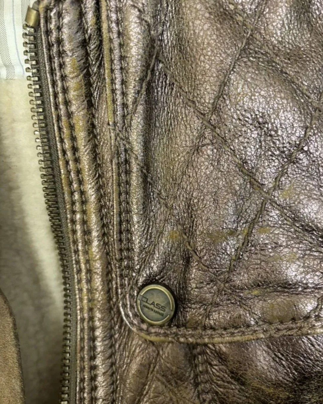 Roberto Cavalli SHEARLING BIKER BOMBER LEATHER JACKET Size US M / EU 48-50 / 2 - 8 Thumbnail