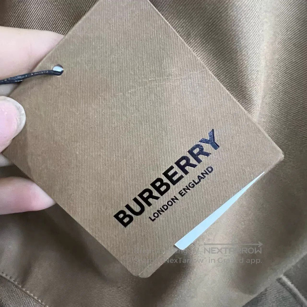 burberry khaki logo embroidered hoodie.