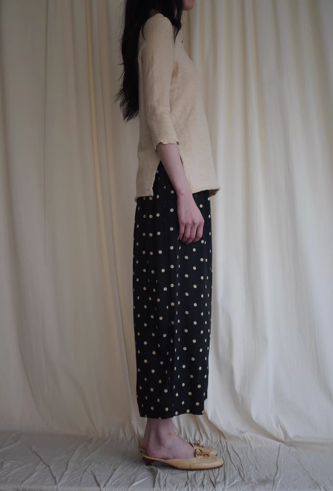 Y's Y's Yohji Yamamoto stretch linen 7/8 top size 3 women's Size L / US 10 / IT 46 - 4 Thumbnail