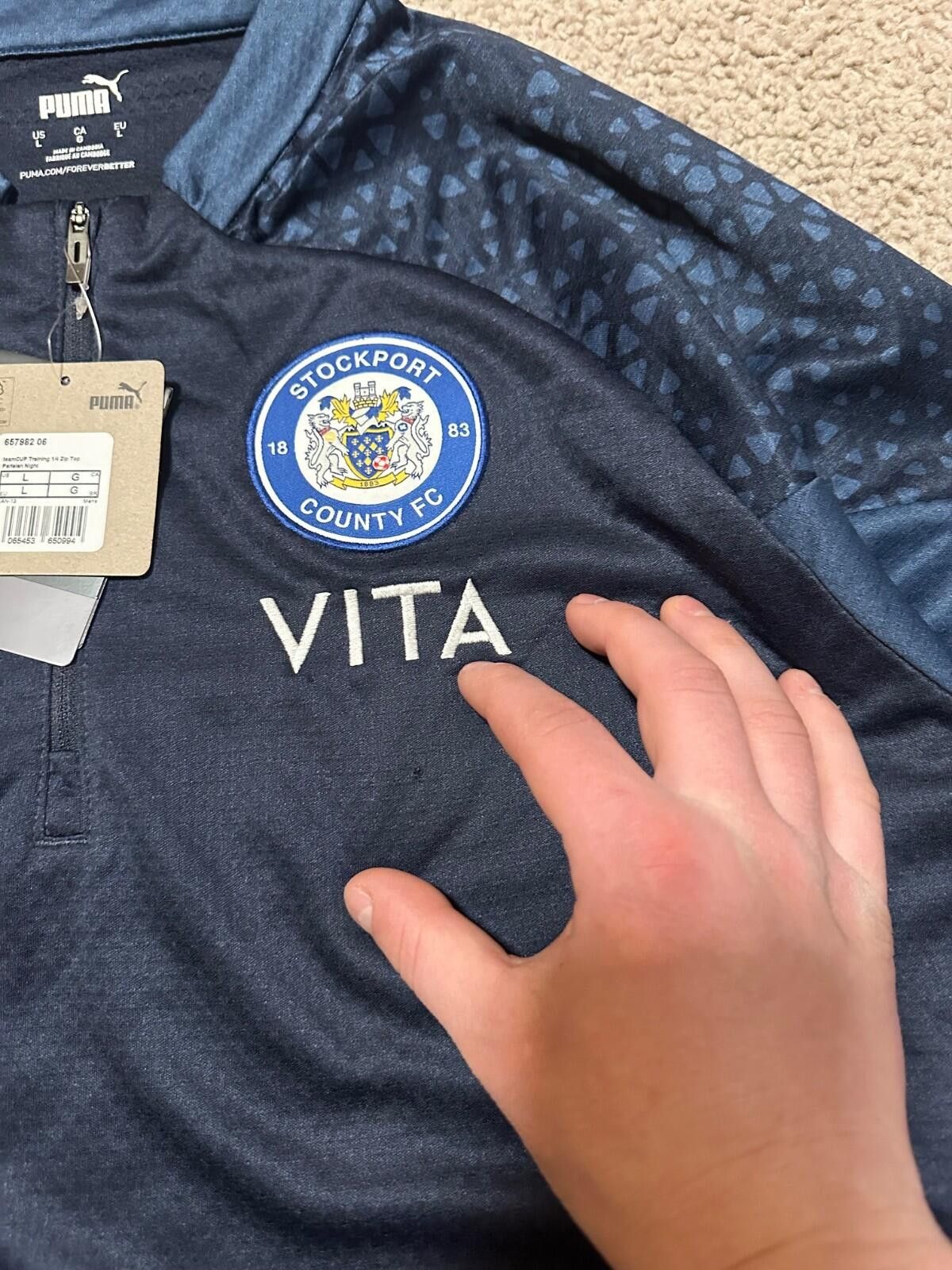 Puma 2022-23 Stockport County Puma 1/4 Zip Football Soccer Top Size US L / EU 52-54 / 3 - 6 Thumbnail