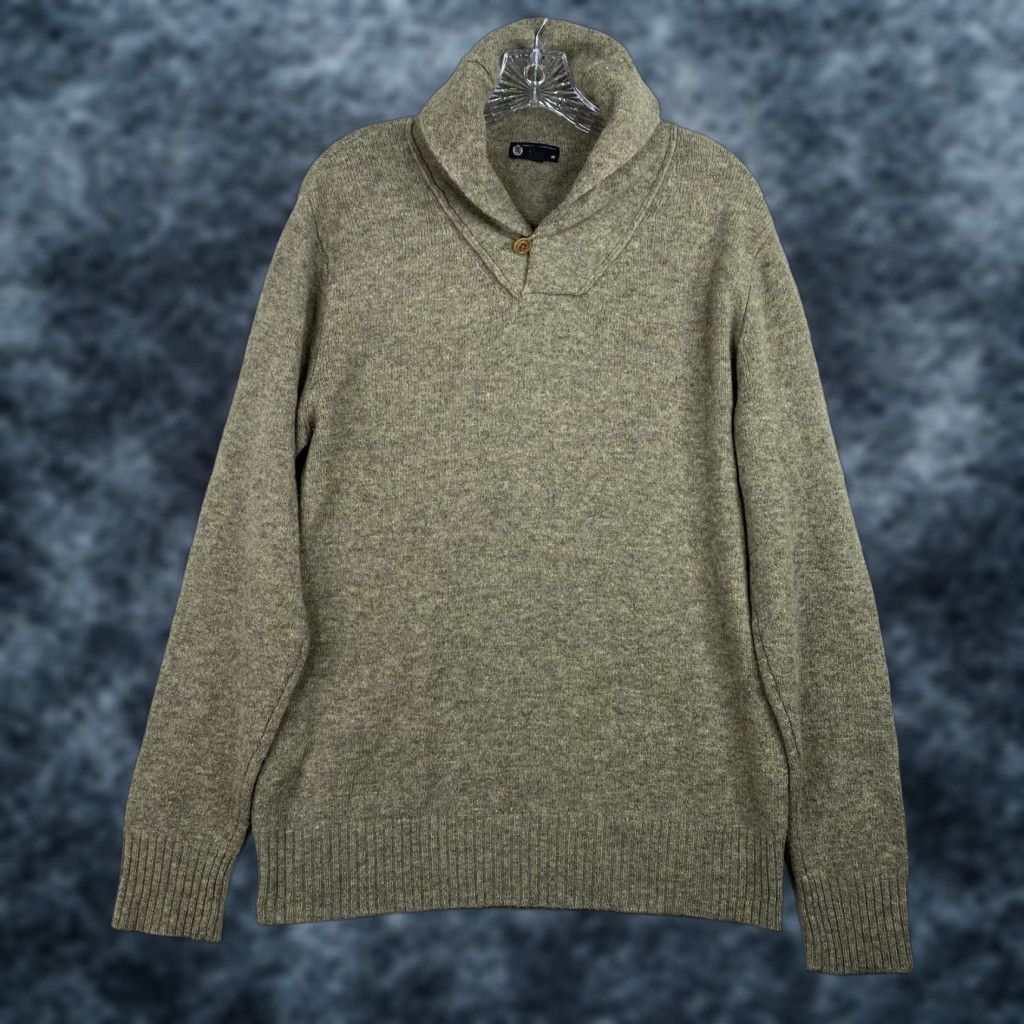 J.Crew J.CREW Mens Sweater M Green Heather 100% Lambswool Shawl Collar Pullover Size M Wool Knit Pullover Casual 90s Preppy Mens Size US M / EU 48-50 / 2 - 1 Thumbnail