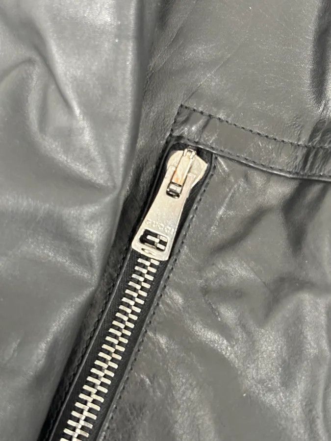 Gucci 2000s Gucci Black Leather Light Bomber Jacket Size US M / EU 48-50 / 2 - 9 Thumbnail