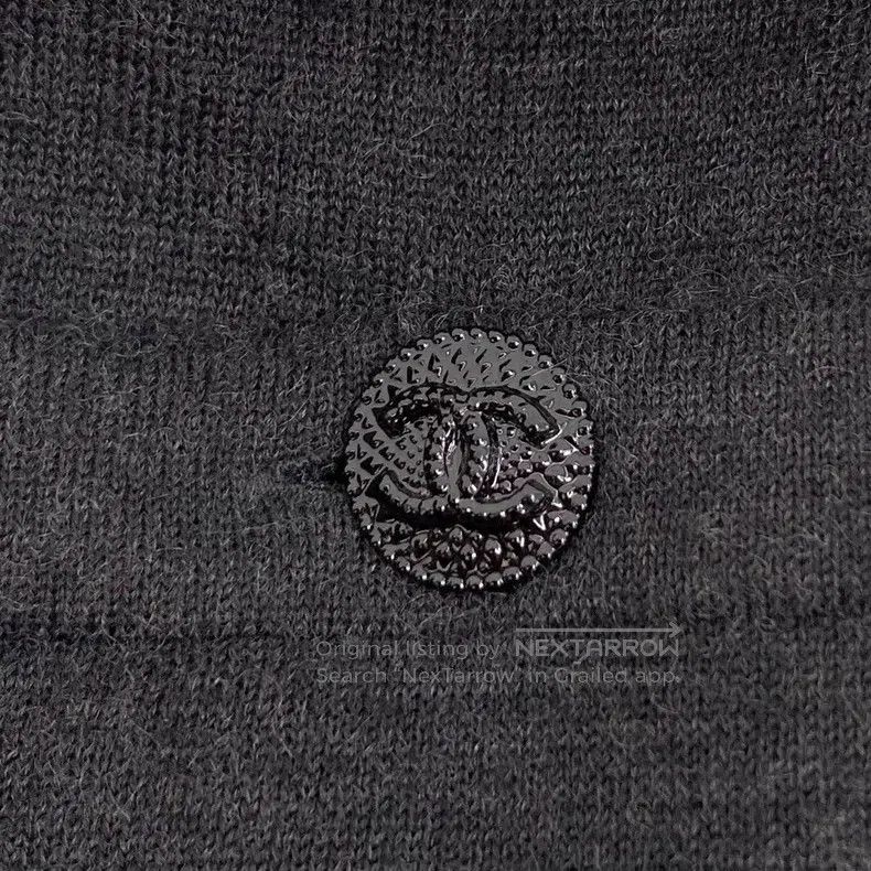 Chanel Chanel Black logo buckled cashmere knitted coat Size XXS / US 00 / IT 34 - 5 Thumbnail