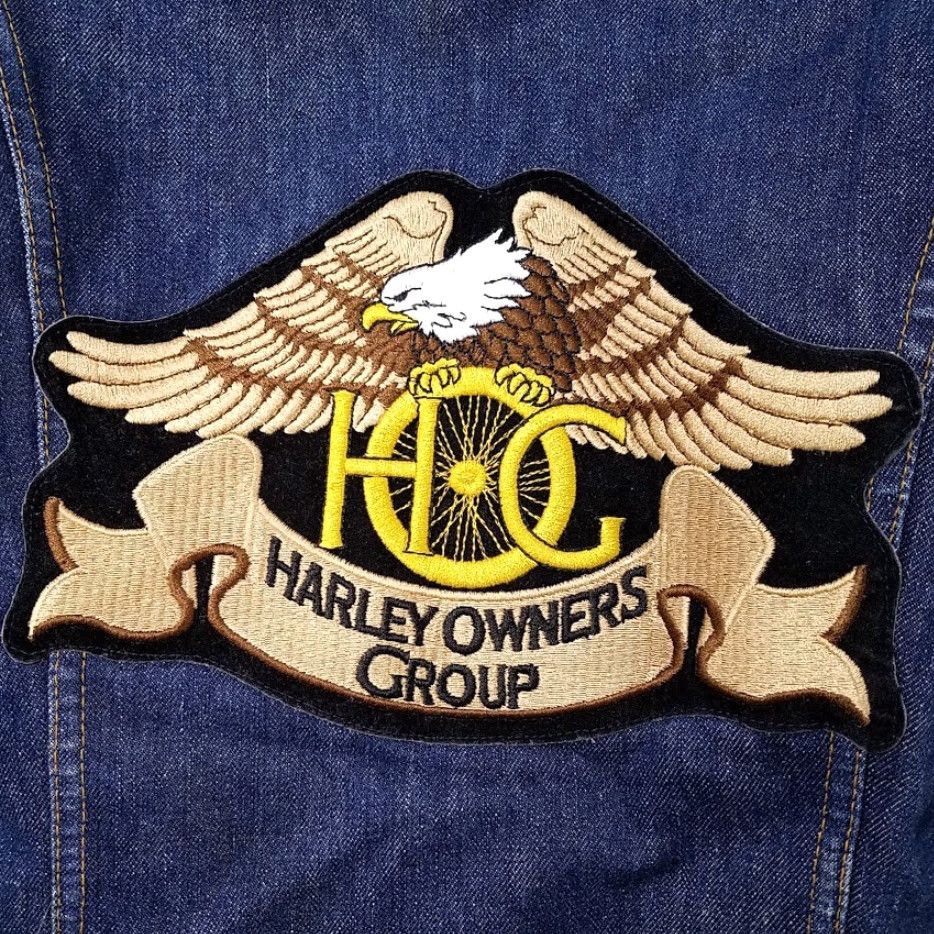 Levi's VINTAGE Harley Owners Group Levis Denim Trucker Jacket Mens Small Blue 80s Size US S / EU 44-46 / 1 - 6 Thumbnail