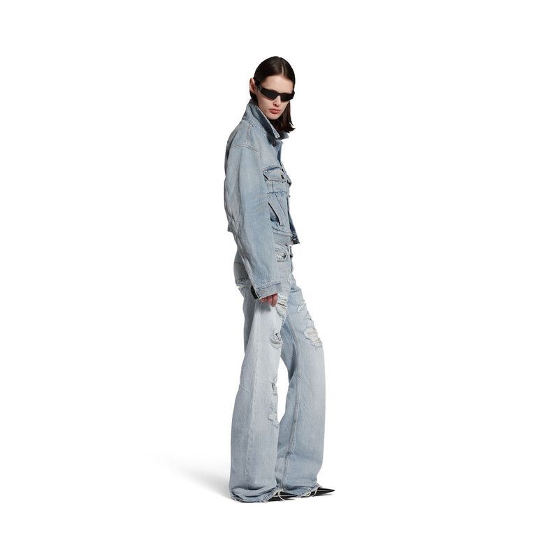 Balenciaga o1tr1nto0426 Fitted Low-Waist Pants in Light Blue Size 25" / US 0 / IT 36 - 3 Thumbnail