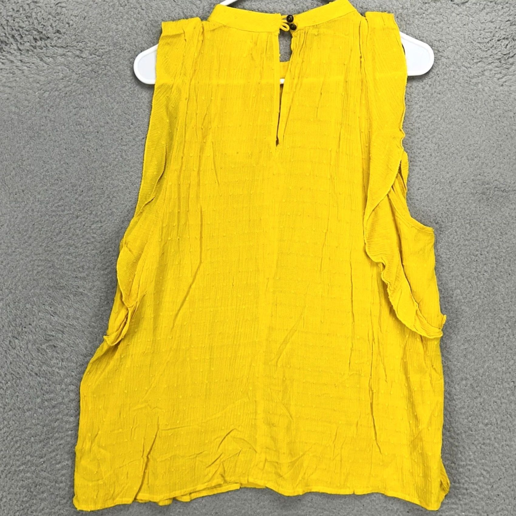 Vintage Maeve Anthropologie Womens Flutter Sleeveless Top Shirt Large Yellow Blouse NEW Size L / US 10 / IT 46 - 4 Thumbnail