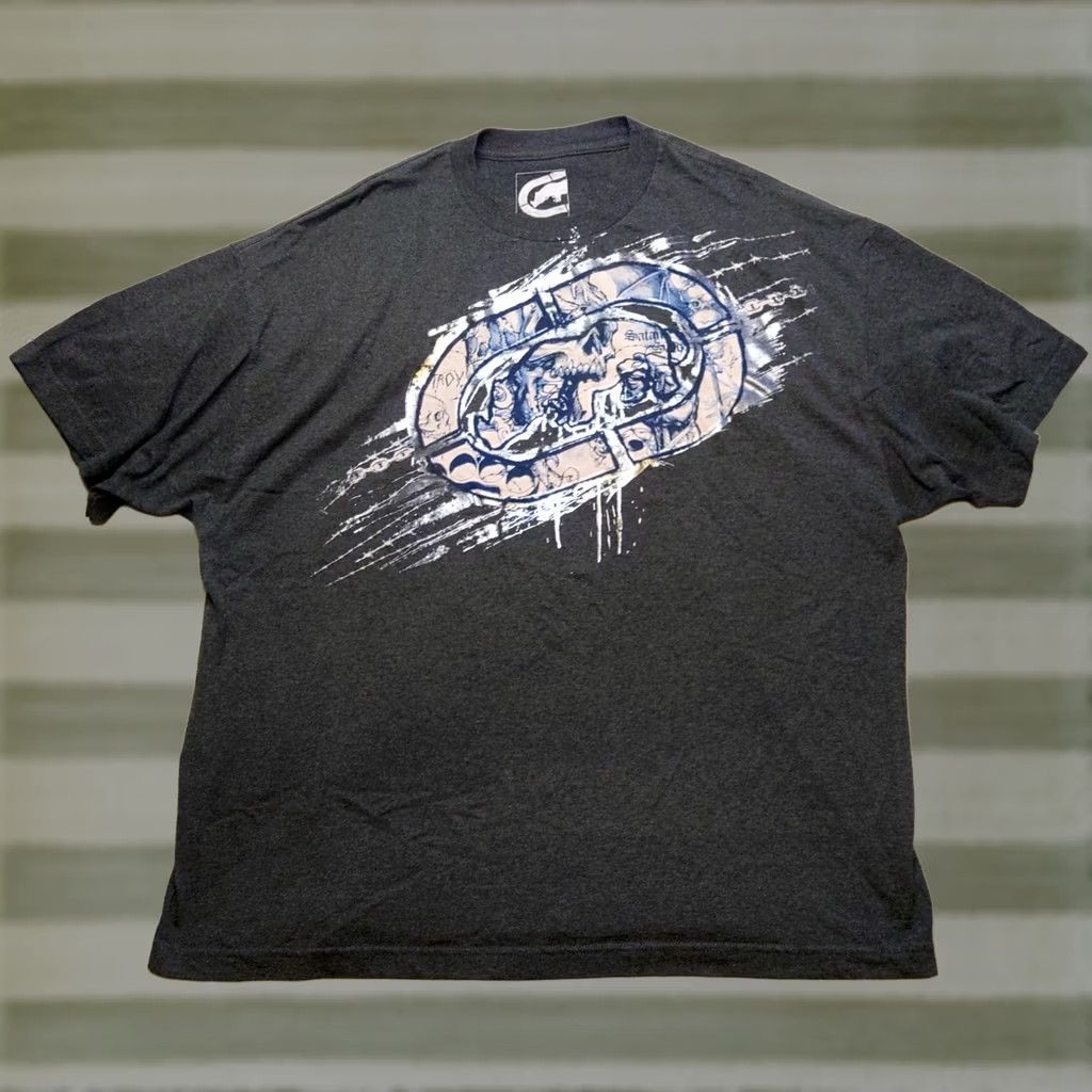 Ecko Unltd. Ecko Unltd. Skull Graphic Print T-Shirt Dark Gray 3XL Mens Vintage 90s Y2K Hip Hop Grunge Shirt Short Sleeve Crew Neck Size US XXL / EU 58 / 5 - 1 Thumbnail