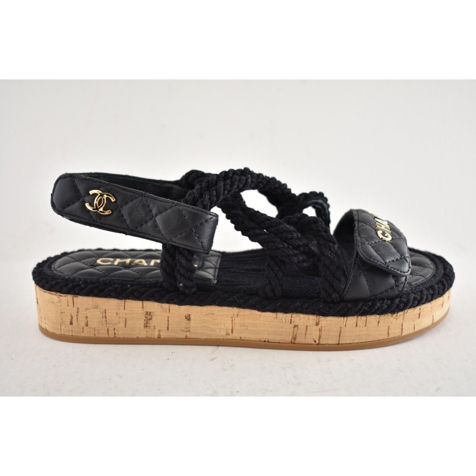 Chanel Chanel REV Black Gold Cord Rope CC Quilted Mule Ankle Size US 6 / IT 36 - 4 Thumbnail