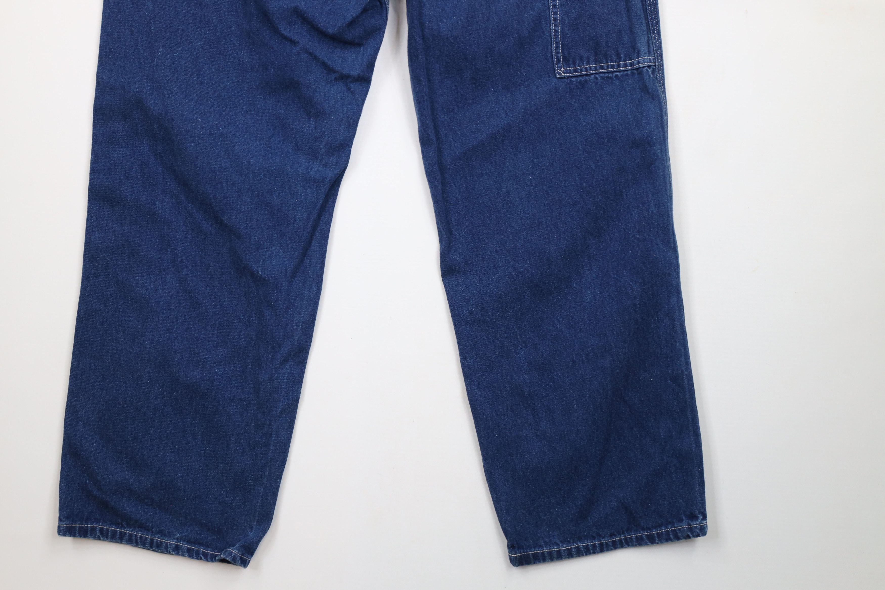 Carhartt × Vintage Vintage 90s Carhartt Spell Out Wide Leg Dungaree Denim Jeans Size US 36 / EU 52 - 13 Thumbnail
