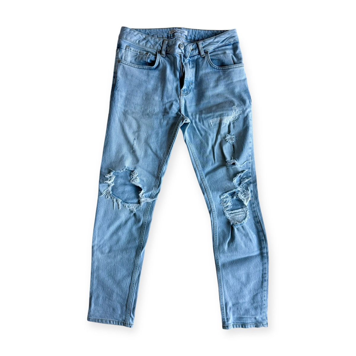 Zara Zara Man Light Distressed Jeans, Skinny Fit - Size 31 Size US 31 - 2 Thumbnail