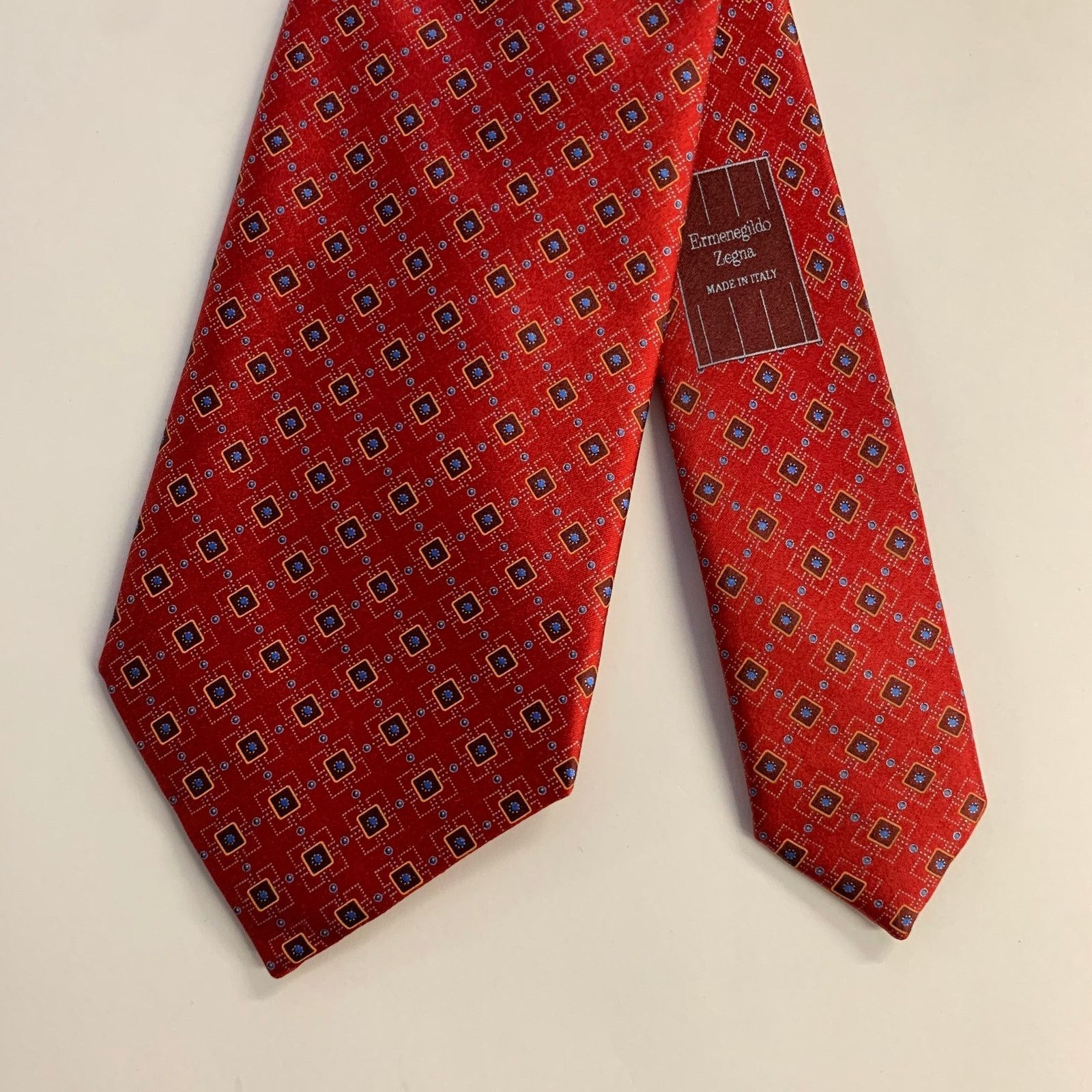 Ermenegildo Zegna ERMENEGILDO ZEGNA One Size Red Blue Silk Tie Size ONE SIZE - 1 Thumbnail