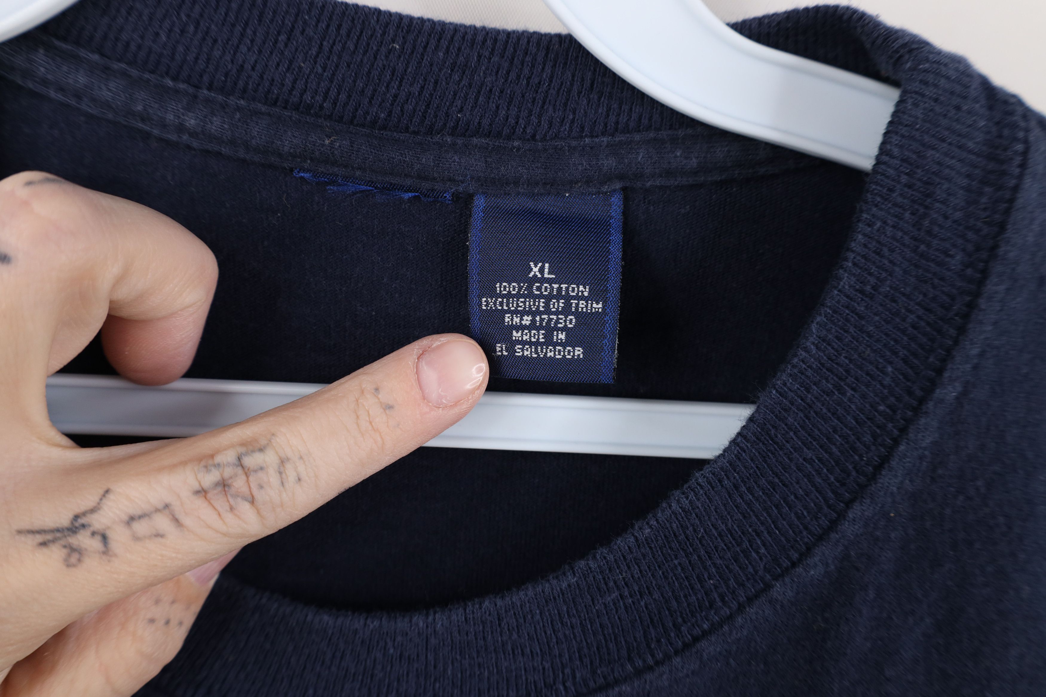 Vintage Vintage 90s Streetwear Heavy Long Sleeve T-Shirt Blue Cotton Size US XL / EU 56 / 4 - 5 Thumbnail