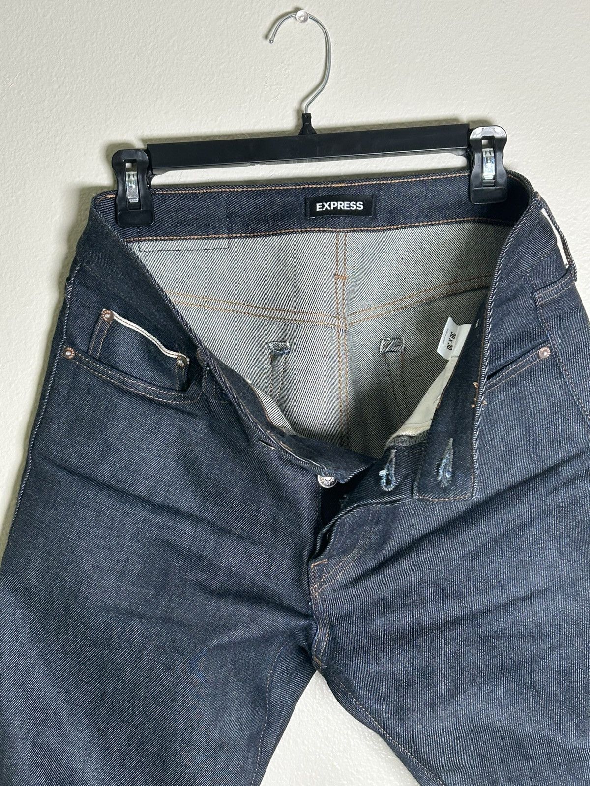 Express Slim Fit Express Raw Selvage/Selvedge Denim Jeans 30/30 Size US 30 / EU 46 - 3 Thumbnail