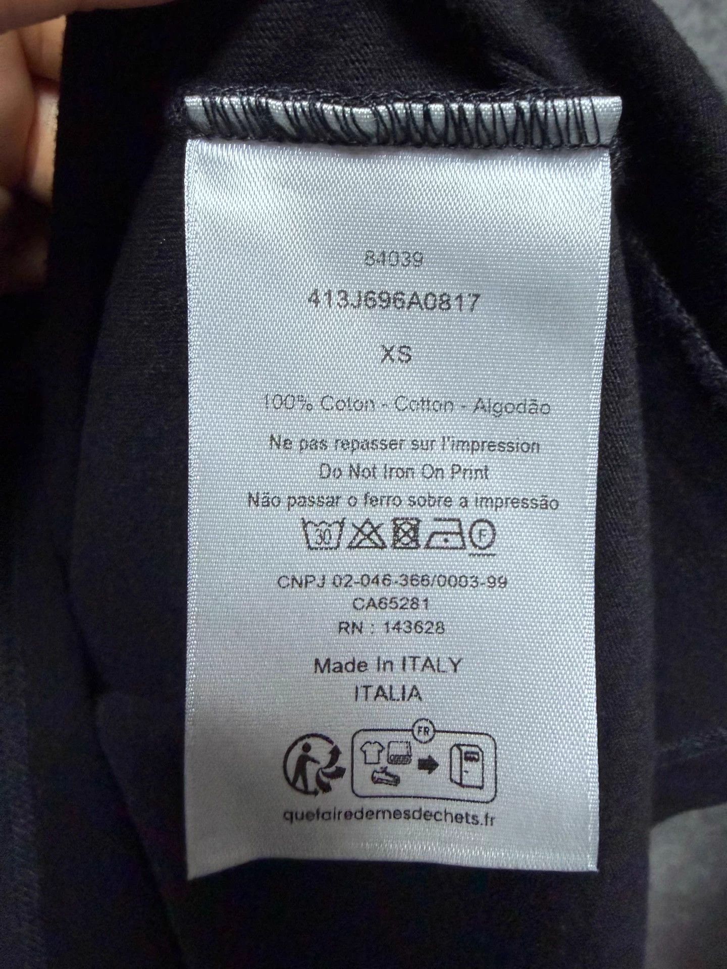 Dior Dior XS black short-sleeve T-shirt DIOR color logo Size US XS / EU 42 / 0 - 4 Thumbnail