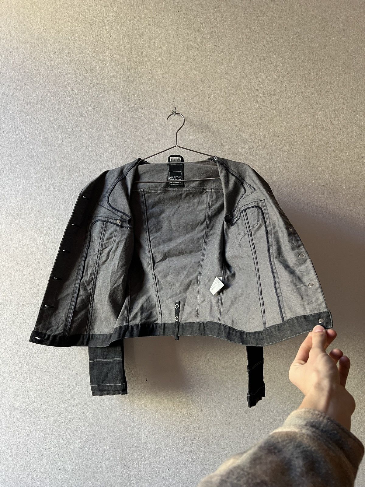 Marithe + Francois Girbaud Marithe Francois Girbaud Avant Garde Navy Blazer Jacket Size S / US 4 / IT 40 - 4 Thumbnail