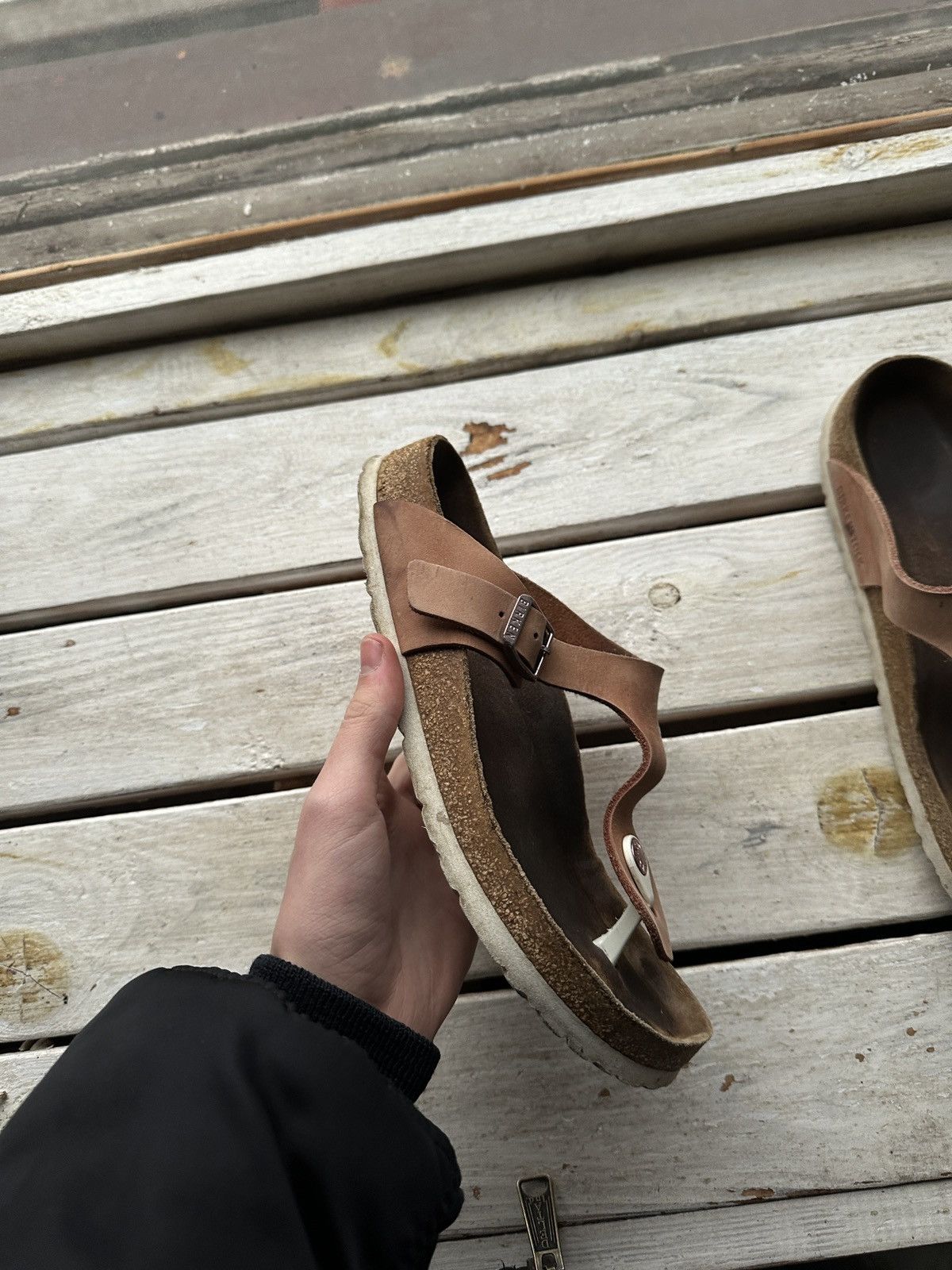 Birkenstock 🚨Vintage Birkenstock 38 silver Luxe Sandals rare slides Size US 7.5 / IT 37.5 - 2 Thumbnail