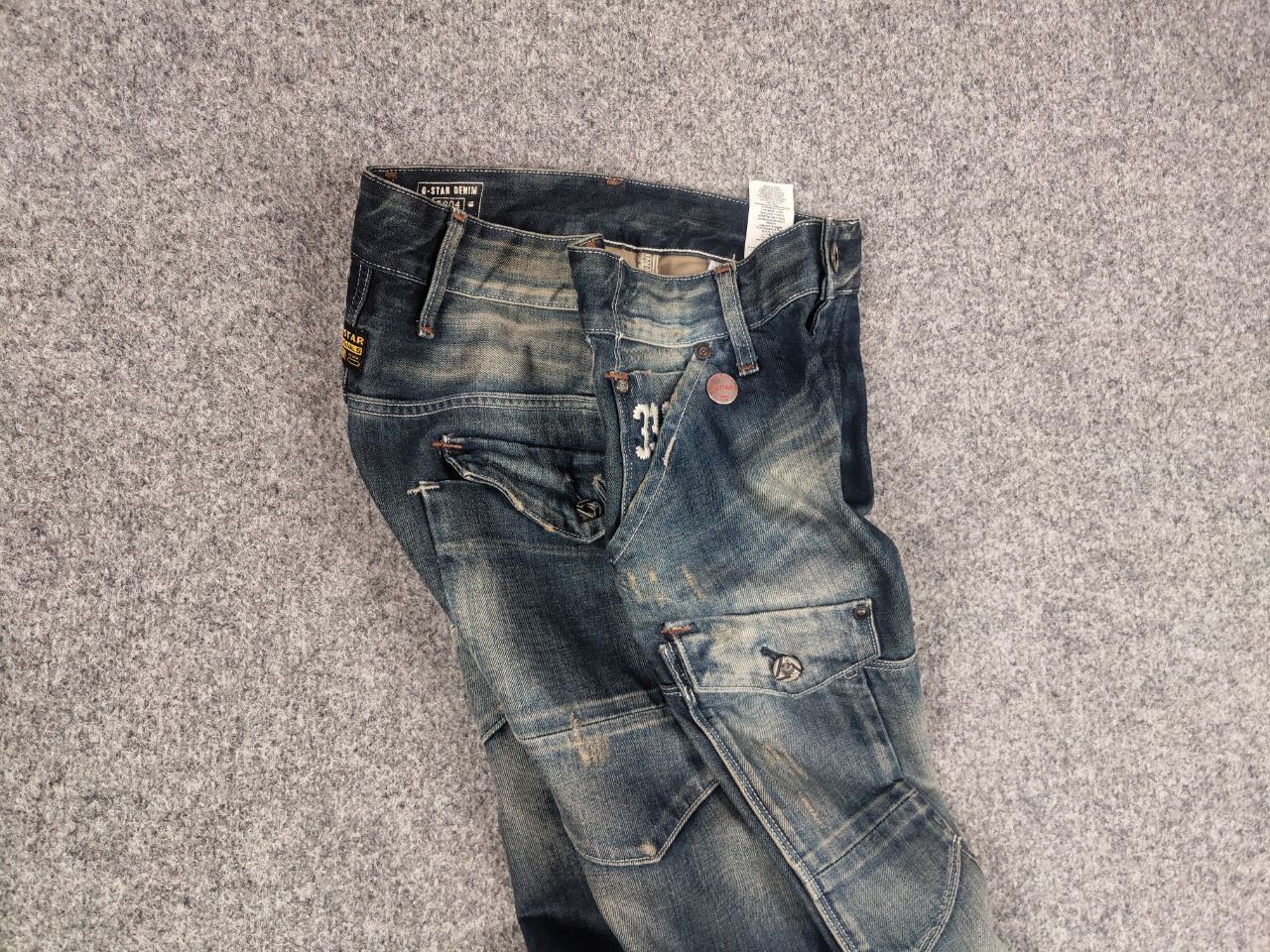 G-Star Vintage G Star Raw General 5620 3D Cargo Faded Denim jeans Size US 31 - 10 Thumbnail