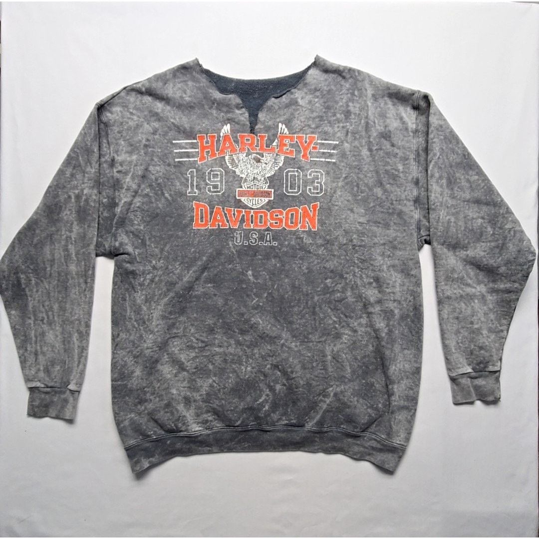 Harley Davidson Harley Davidson Sweatshirt Acid Wash Graphic Gray XL Size US XL / EU 56 / 4 - 1 Thumbnail