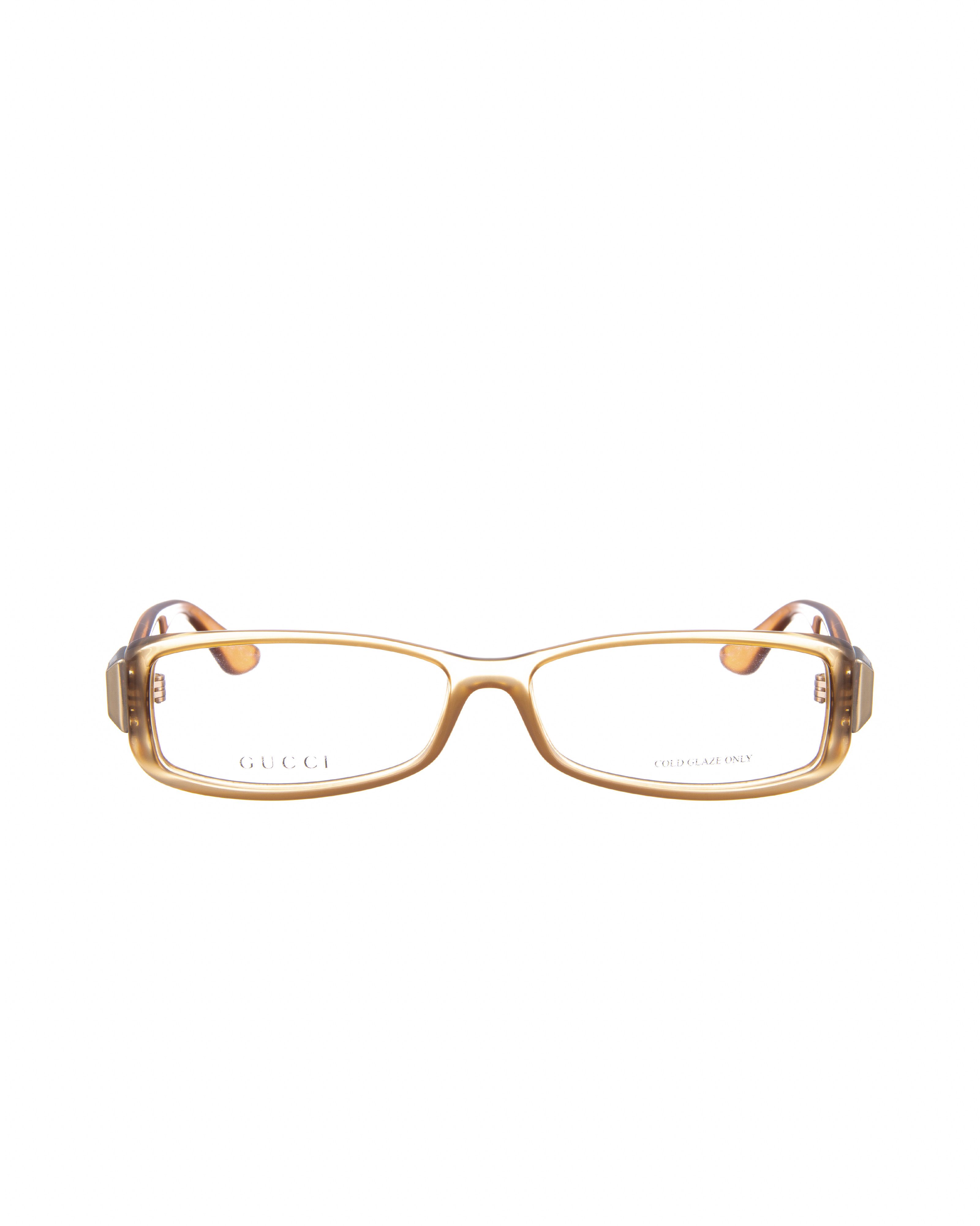 Gucci Gucci 00s Golden Brown Transparent Glasses with Gold Studs Size ONE SIZE - 1 Thumbnail