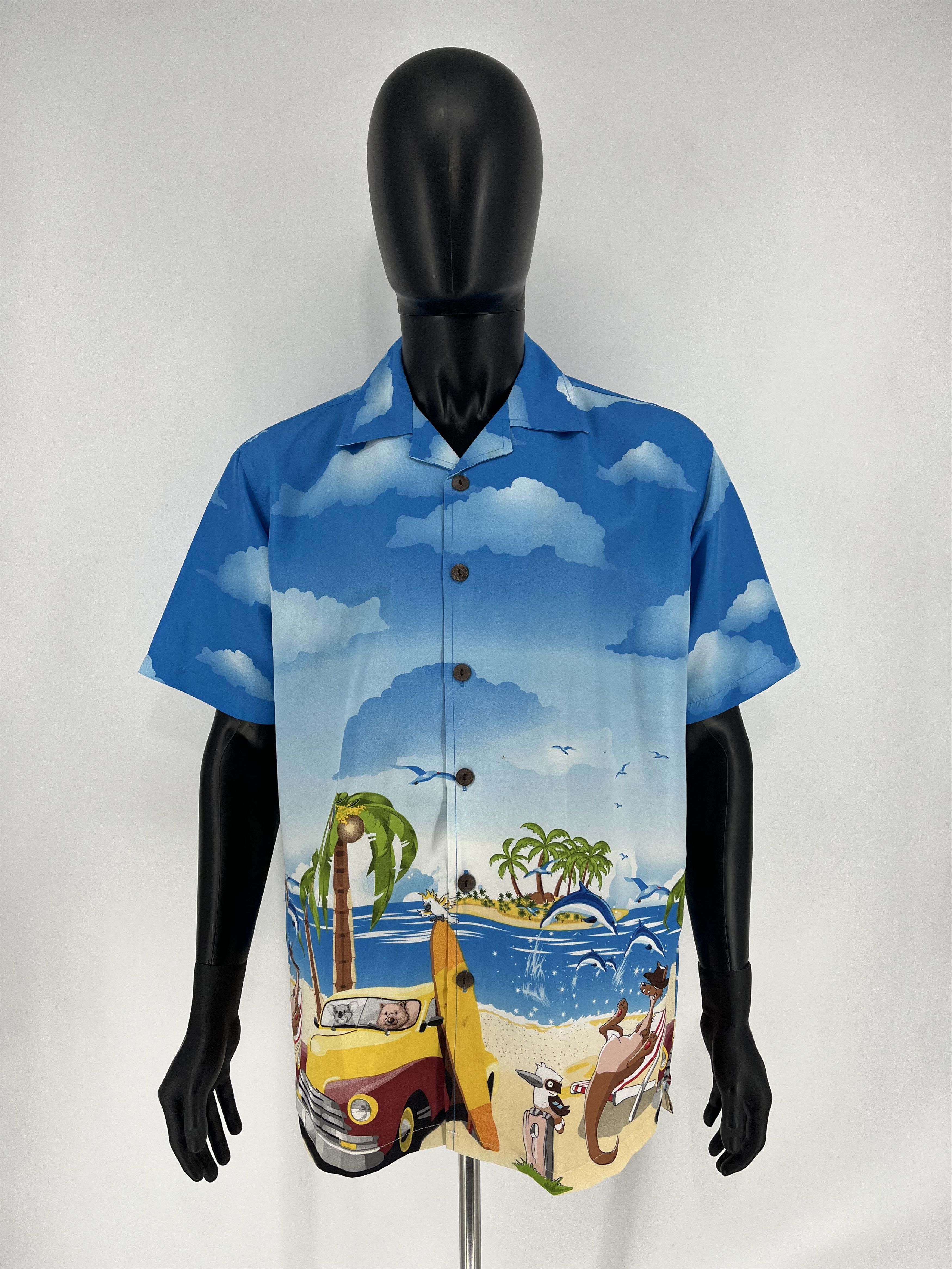 Vintage Men’s Crazy Hawaiian Shirt Short Sleeve True Face Size L Size US L / EU 52-54 / 3 - 3 Thumbnail