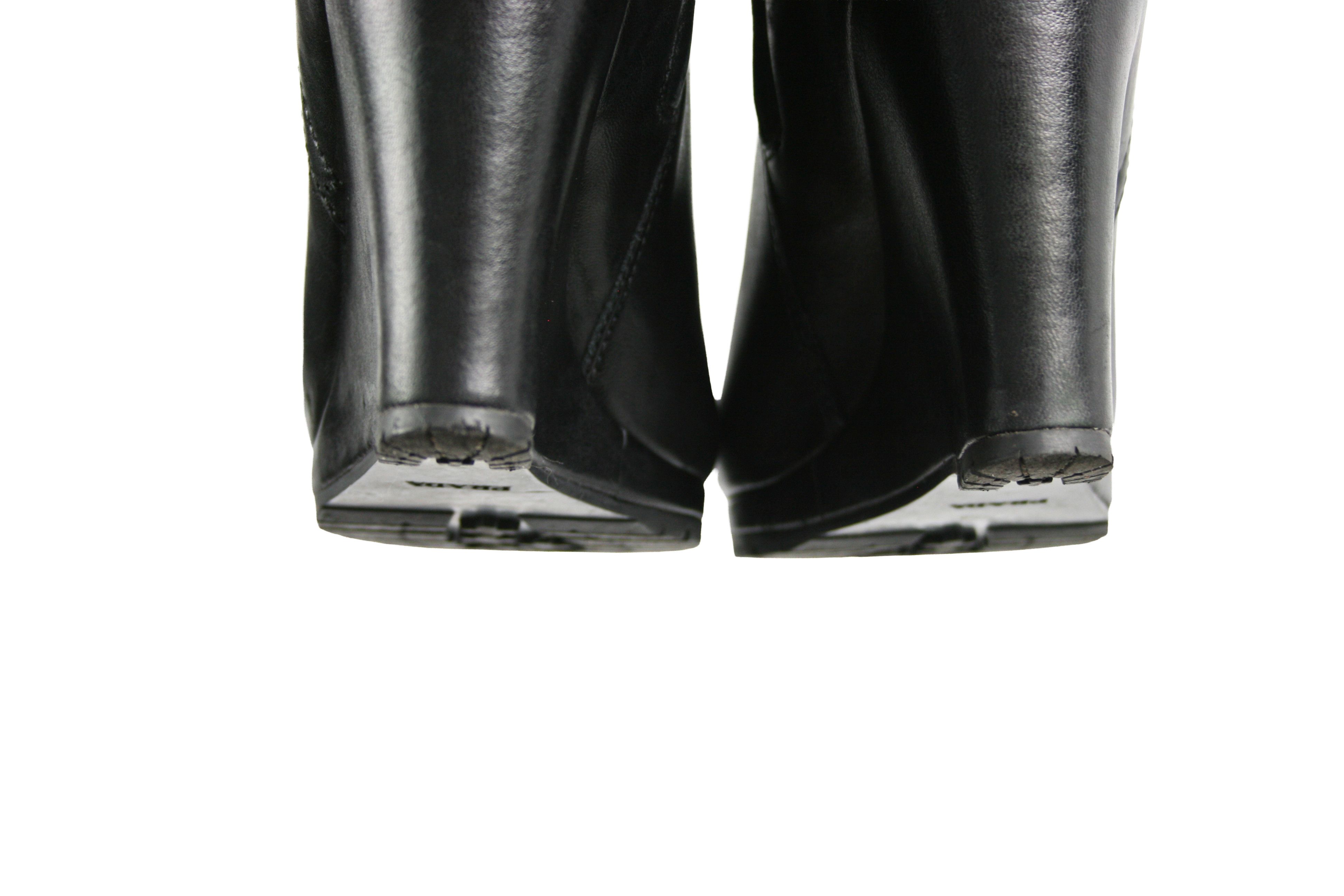Prada Wedge Y2K Knee Riding Boots Size US 7 / IT 37 - 15 Thumbnail