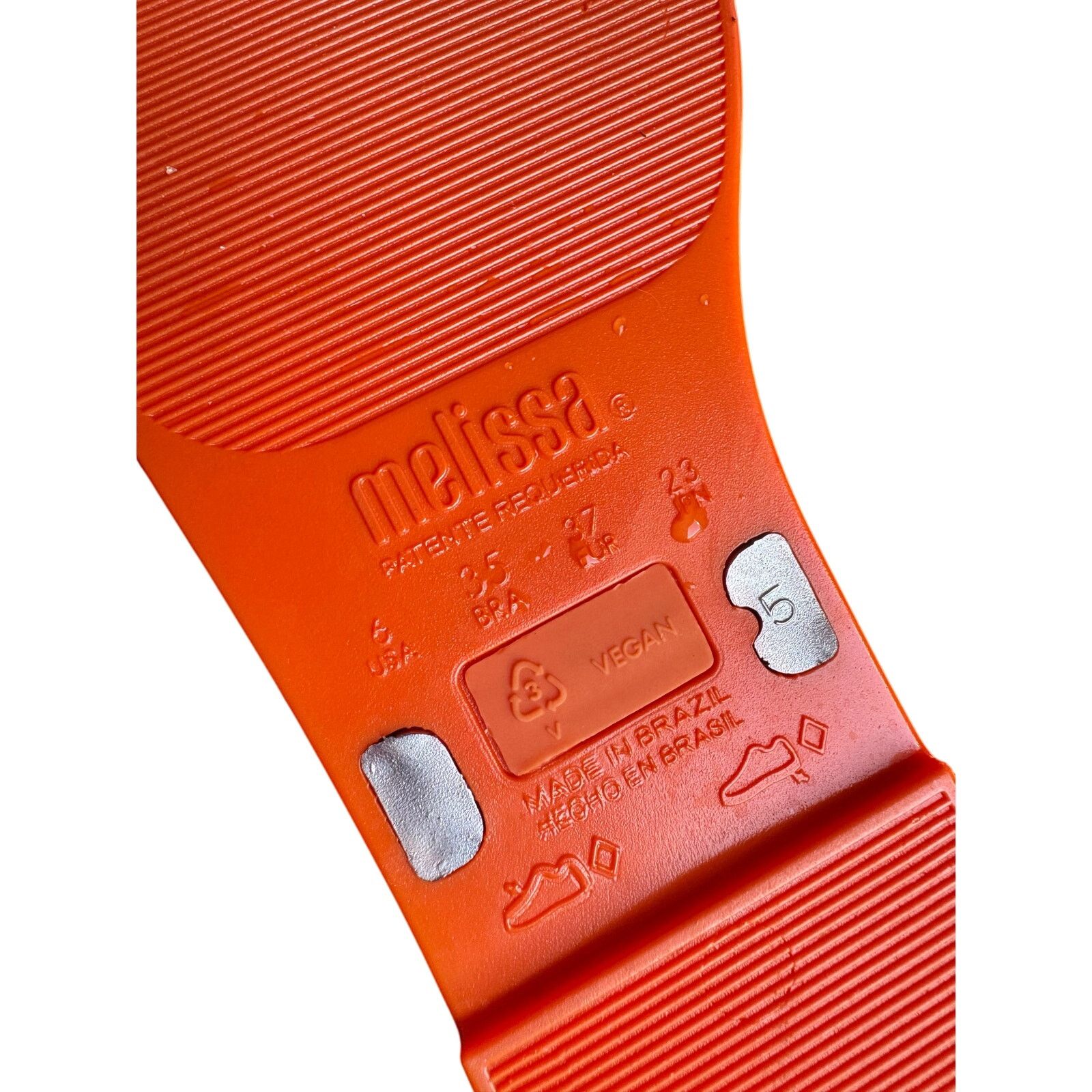 Melissa Melissa Slide Sandals with Crystals | Size 6 | Bright Orange Size US 6 / IT 36 - 6 Thumbnail