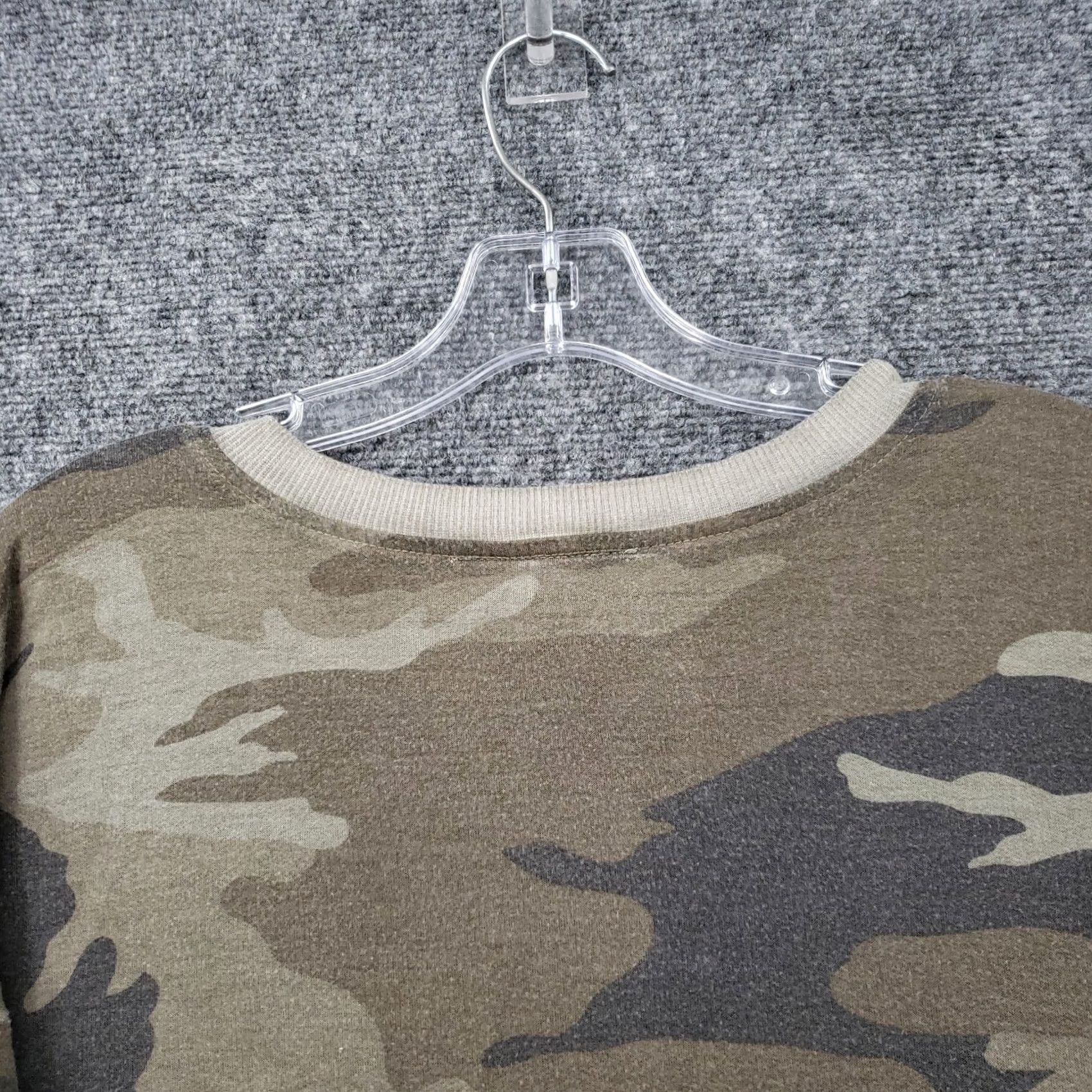 Vintage Dantelle Sweatshirt Women L Green Pullover Camouflage Loop Terry Size L / US 10 / IT 46 - 6 Thumbnail