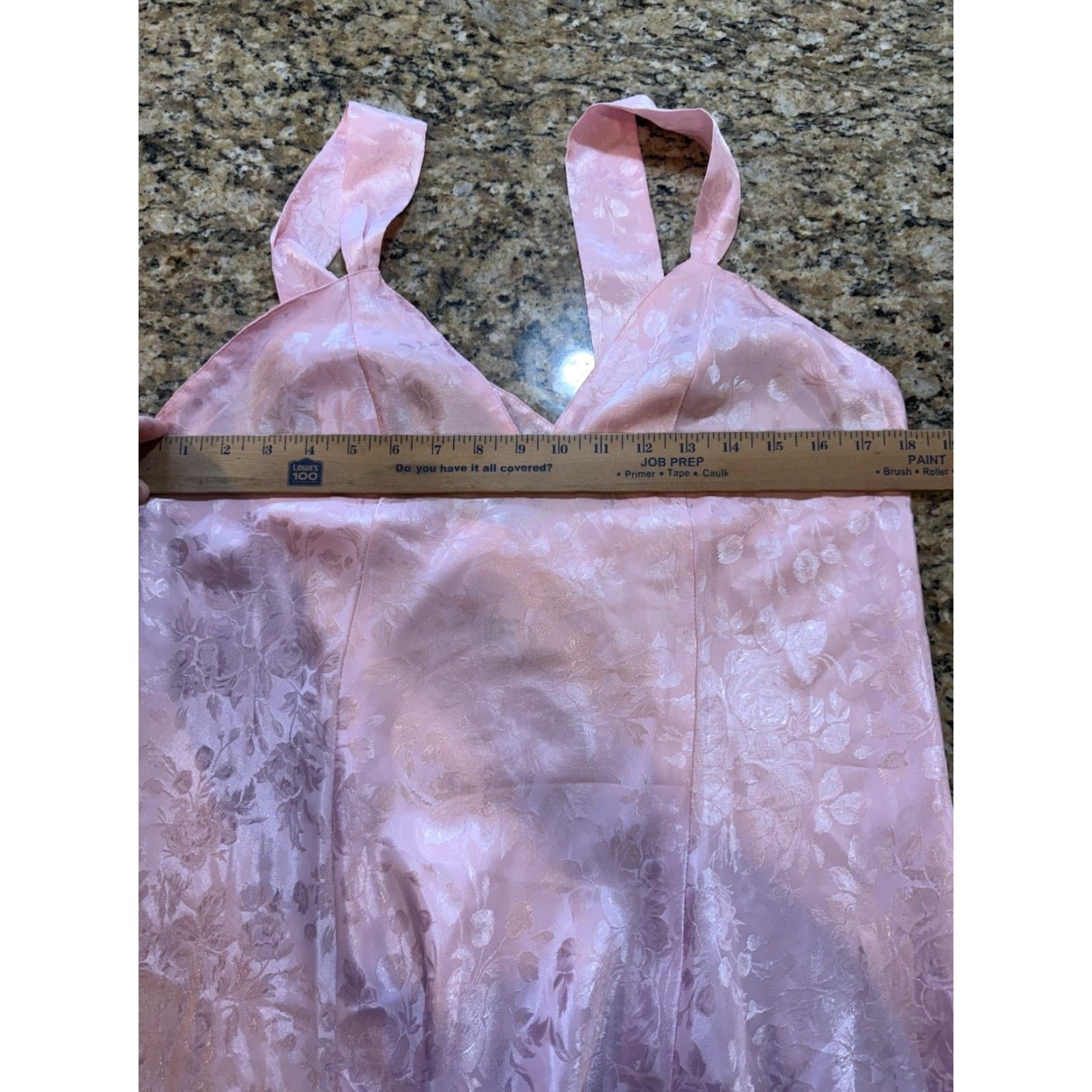 Vintage Morgan Taylor Womens Dress V-Neck Pink Satin Sleeveless Nightgown L Slip Pink Satin Nightgown Womens L Size L / US 10 / IT 46 - 6 Thumbnail