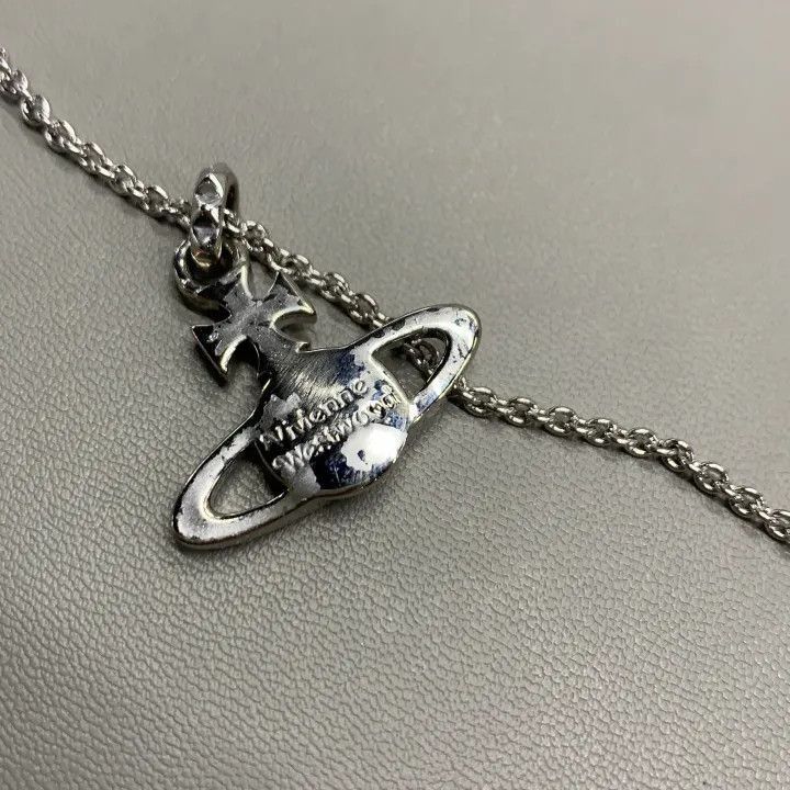 Vivienne Westwood Vivienne Westwood Silver Saturn Necklace with Studs Size ONE SIZE - 4 Thumbnail
