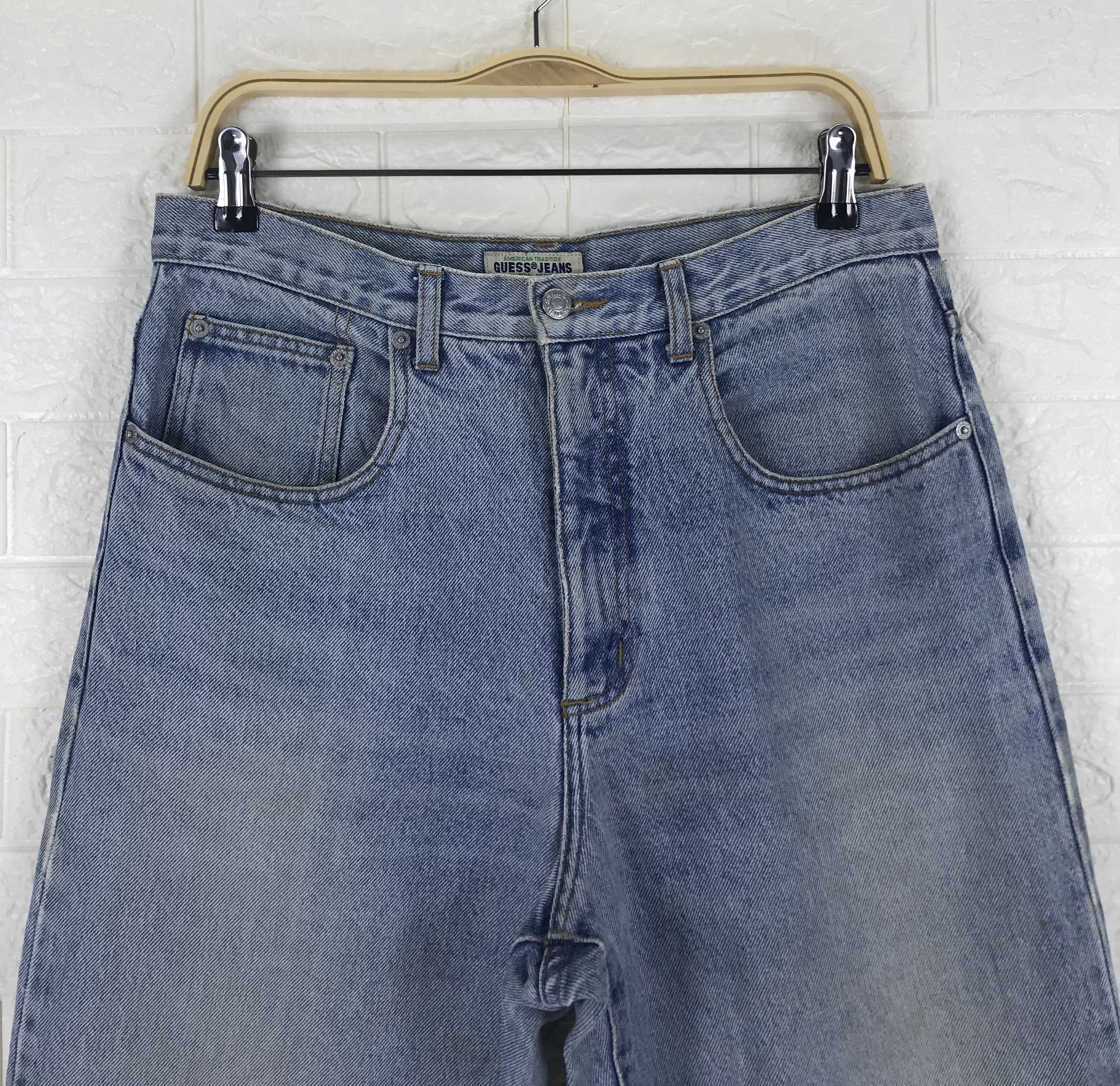 Guess Vintage Guess Blue Wash Jeans Size US 33 - 2 Thumbnail