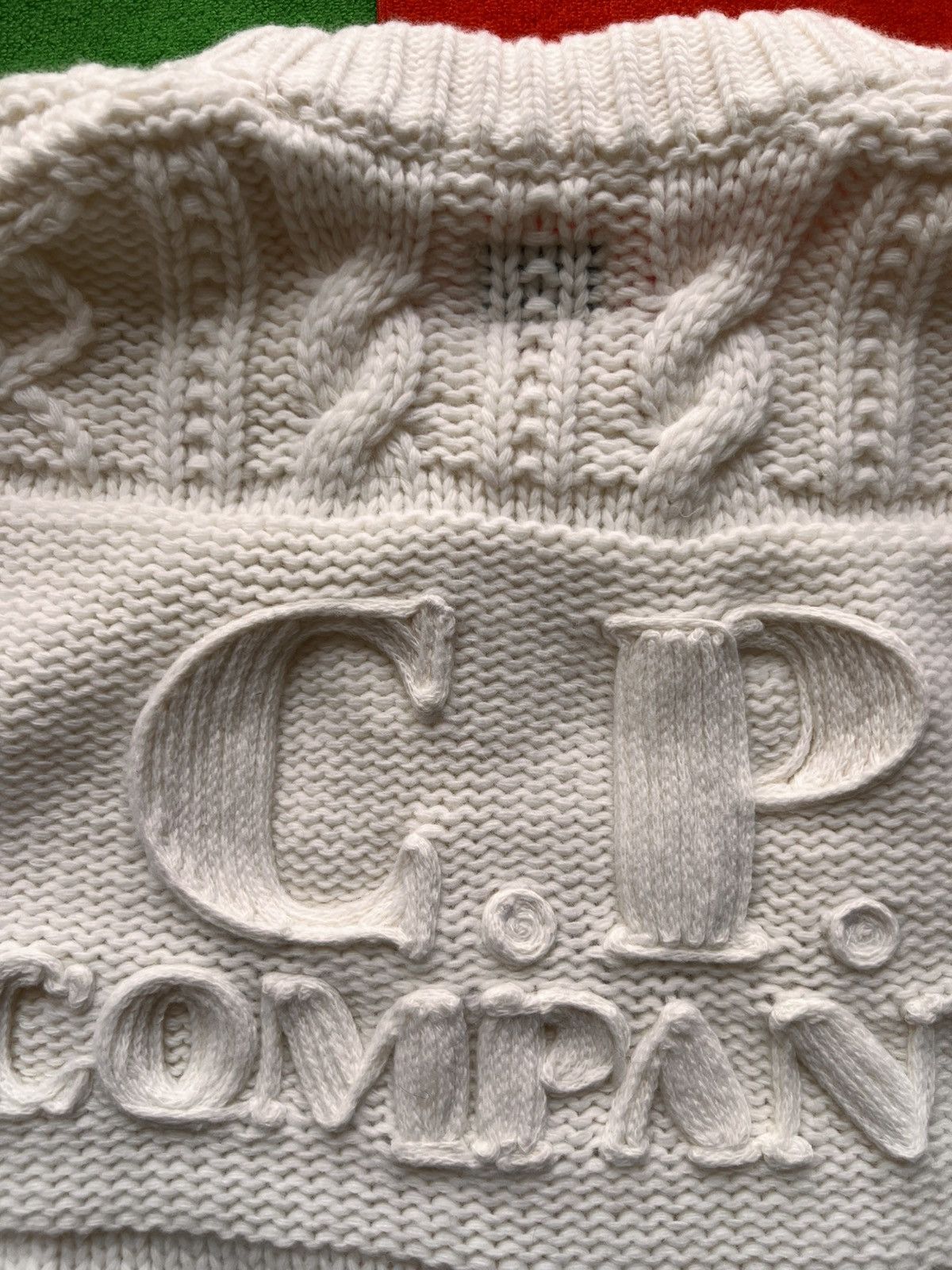 C.P. Company L C.P. Company Cable Knit Sweater Off White pullover jumper Size US L / EU 52-54 / 3 - 14 Thumbnail