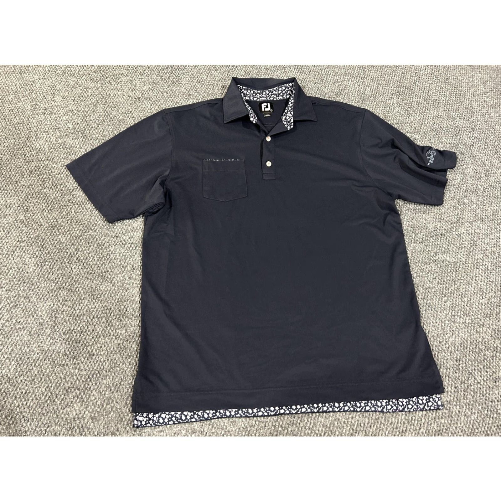 Footjoy FootJoy Polo Shirt Mens L Blue Golf Planterra Ridge Floral Trim Stretch Polo Shirt Size US L / EU 52-54 / 3 - 2 Thumbnail