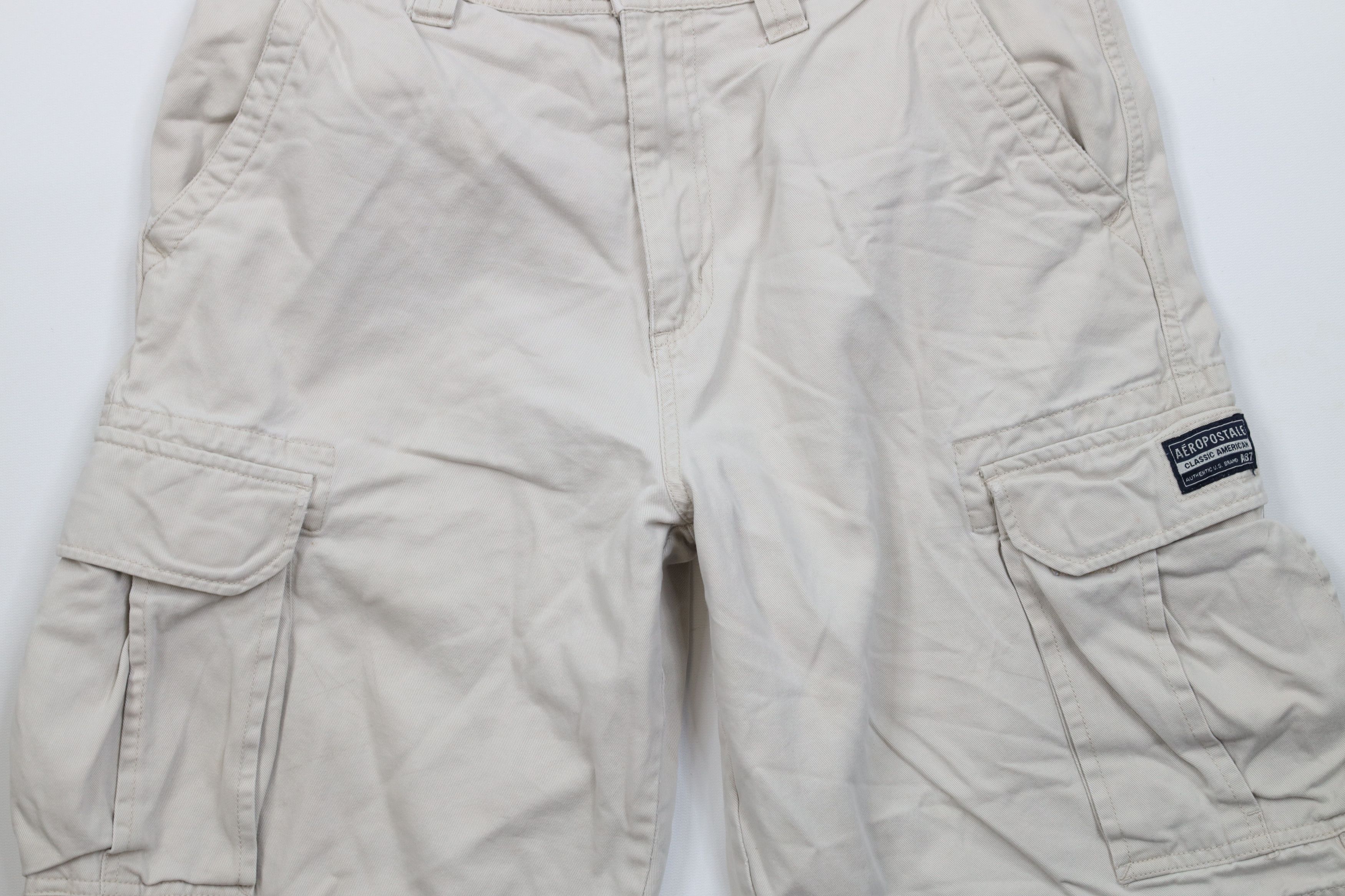 Aeropostale × Vintage Vintage 90s Y2K Aeropostale Heavyweight Cargo Shorts Beige Size US 32 / EU 48 - 3 Thumbnail