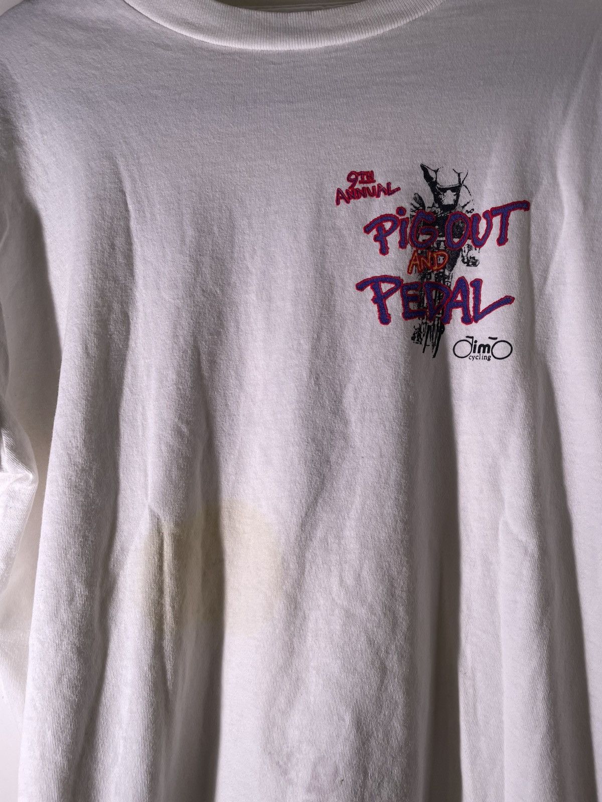 Vintage 80’s 90’s VTG Vintage Pig Out & Pedal Bicycle Bike T Shirt Size US L / EU 52-54 / 3 - 5 Thumbnail