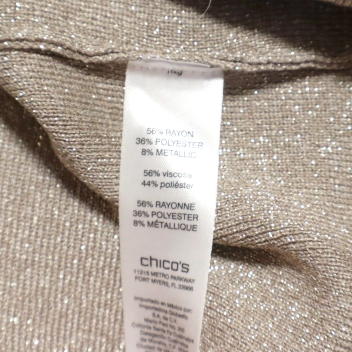 Vintage Chicos Shirt Women 3 Turtleneck Mock Long Sleeve Gold Metallic Sweater Vintage? (wait) Size XS / US 0-2 / IT 36-38 - 7 Thumbnail