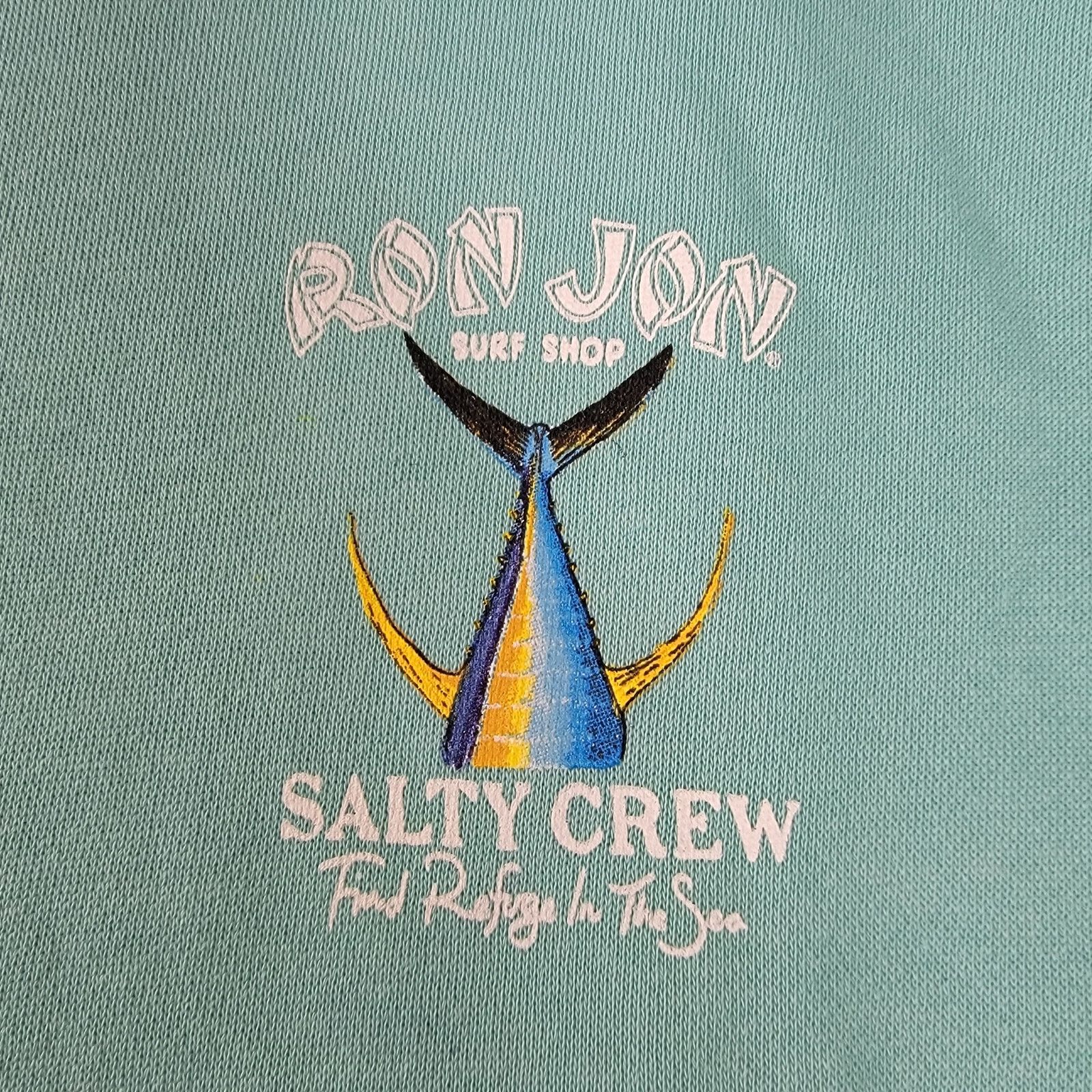 Ron Jon Surf Shop Salty Crew x Ron Jon Surf Shop Hoodie Women Sz M Green (665) Size M / US 6-8 / IT 42-44 - 10 Thumbnail