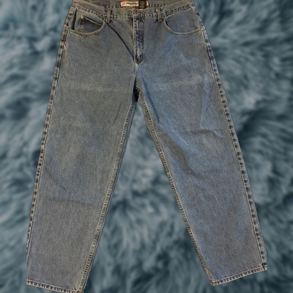 JNCO VINTAGE Anchor Blue Jeans Baggy 90s Grunge Skater Distressed Wide Leg 42 Blue Denim Men Jeans 32in Inseam Size US 42 / EU 58 - 1 Thumbnail