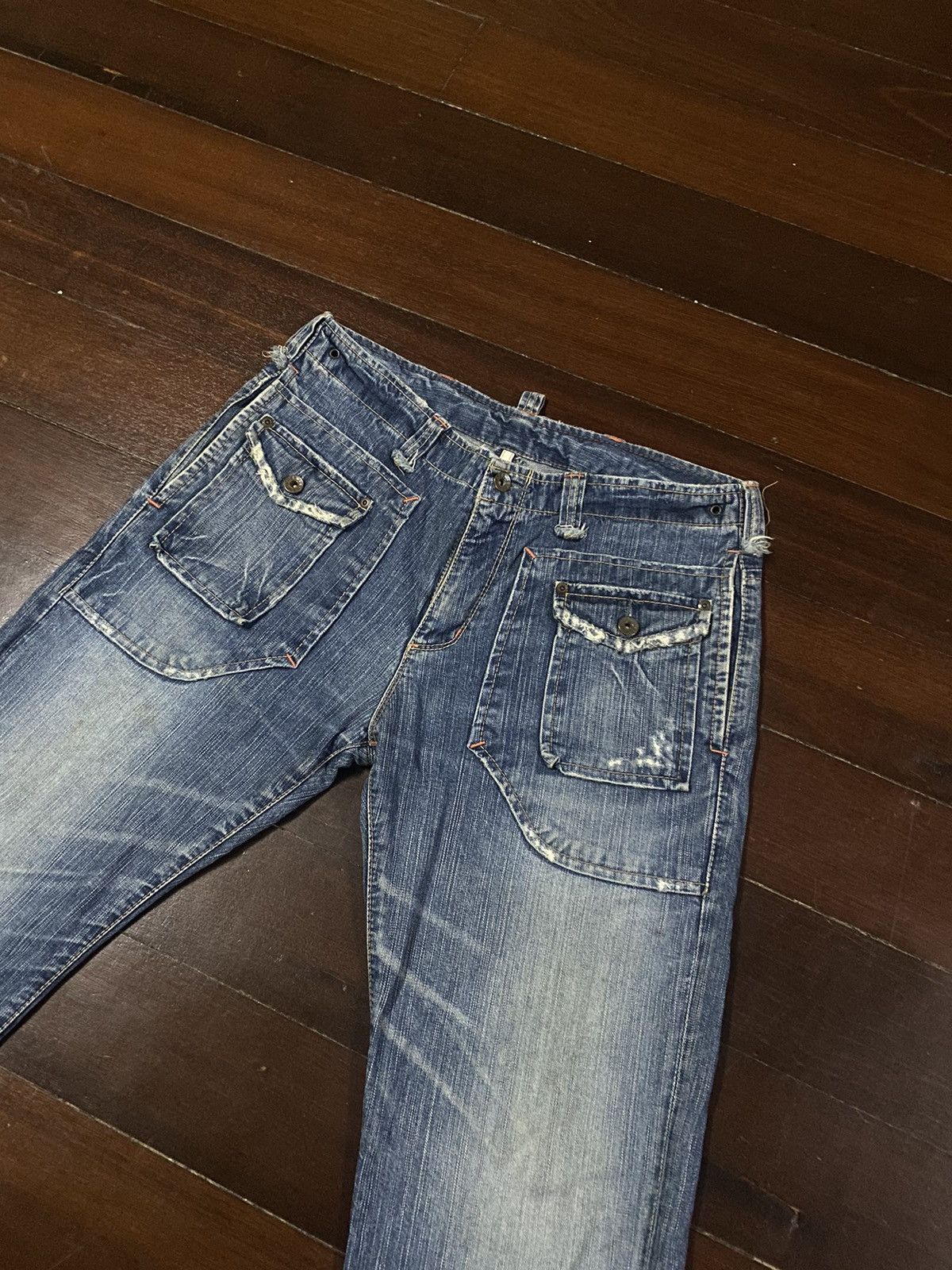 Le Grande Bleu (L.G.B.) AMAZING 🔥🔥 EDWIN MULTI POCKET BUSH CARGO BOOT CUT WIDE LEG Size US 36 / EU 52 - 6 Thumbnail