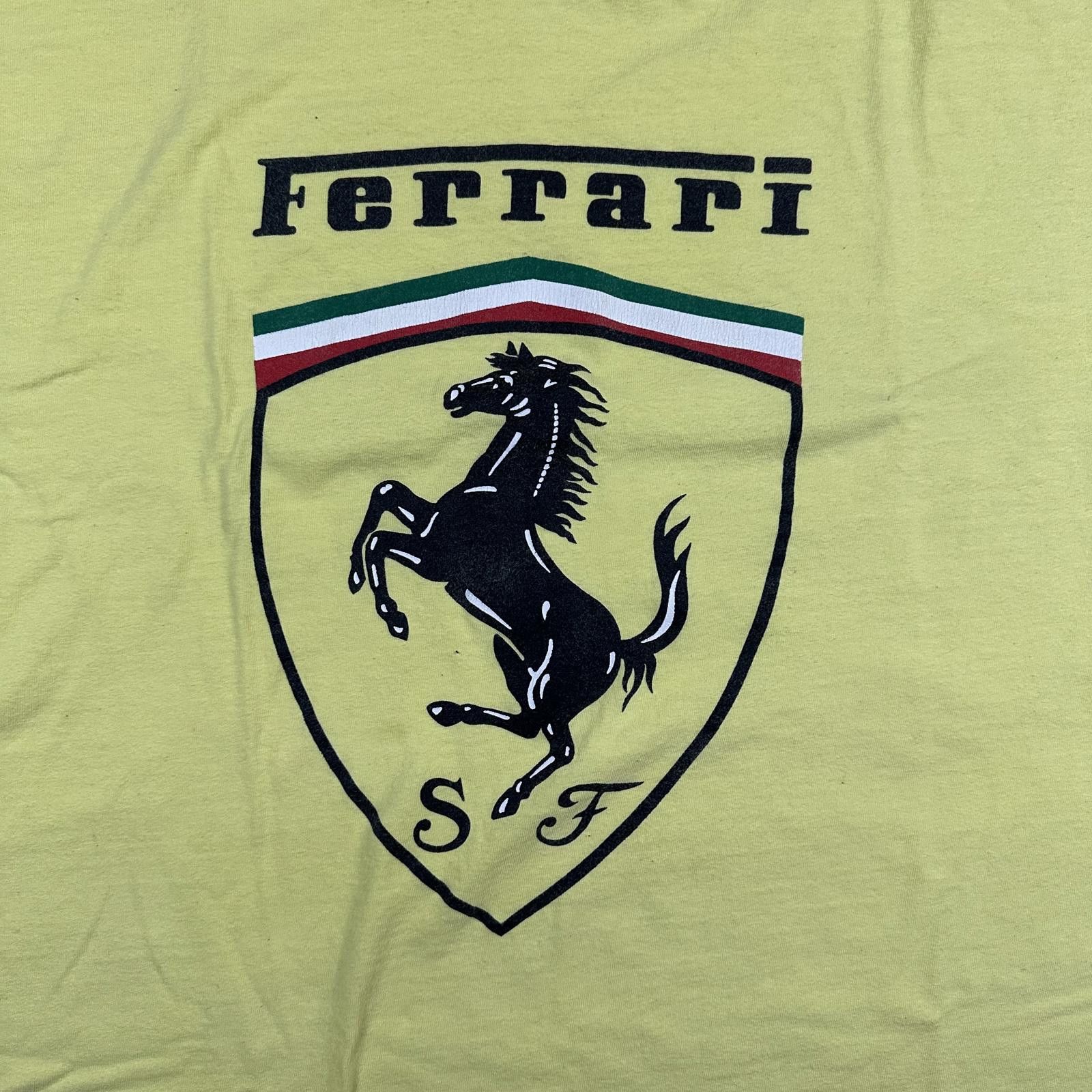 Hanes Vintage 90s Ferrari Hanes single stitch men's yellow graphic Size US XL / EU 56 / 4 - 4 Thumbnail