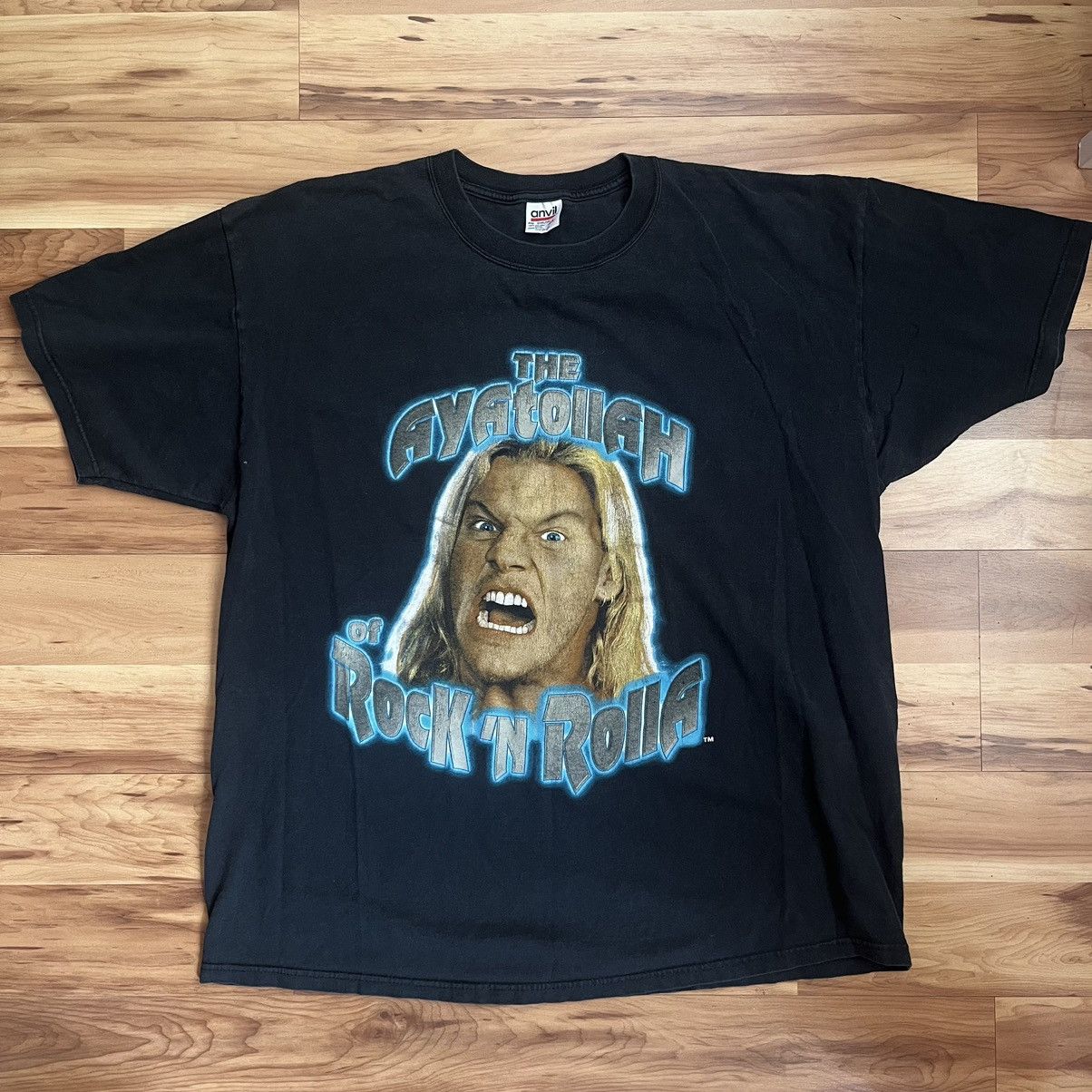 image of Vintage x Wwf 2000 Wwf Chris Jericho Shirt Size 2Xl in Black/Blue, Men's