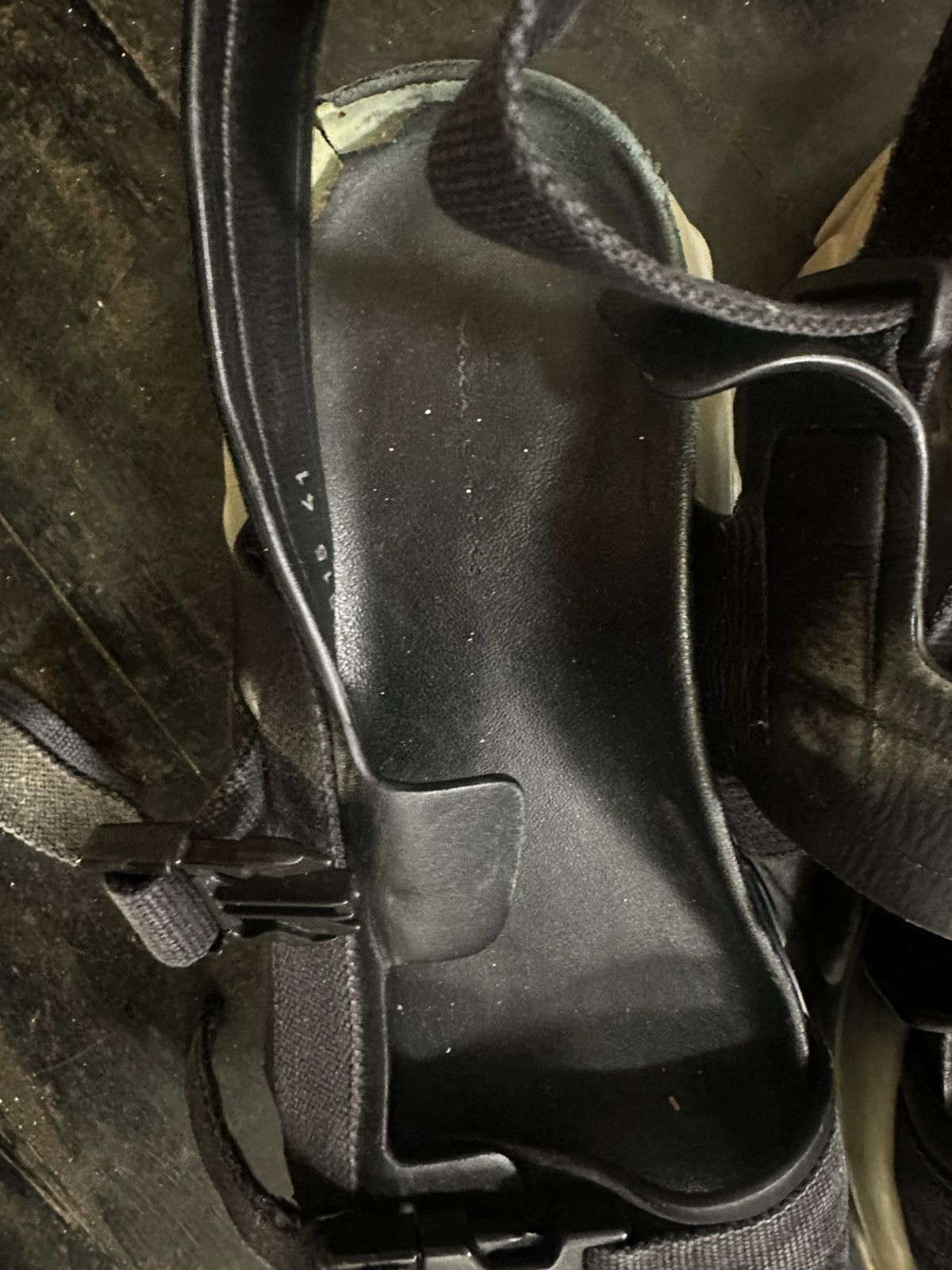 Rick Owens Rick Owens Black/ Grey Leather Chunky Tractor Sandals Size US 8 / EU 41 - 10 Thumbnail
