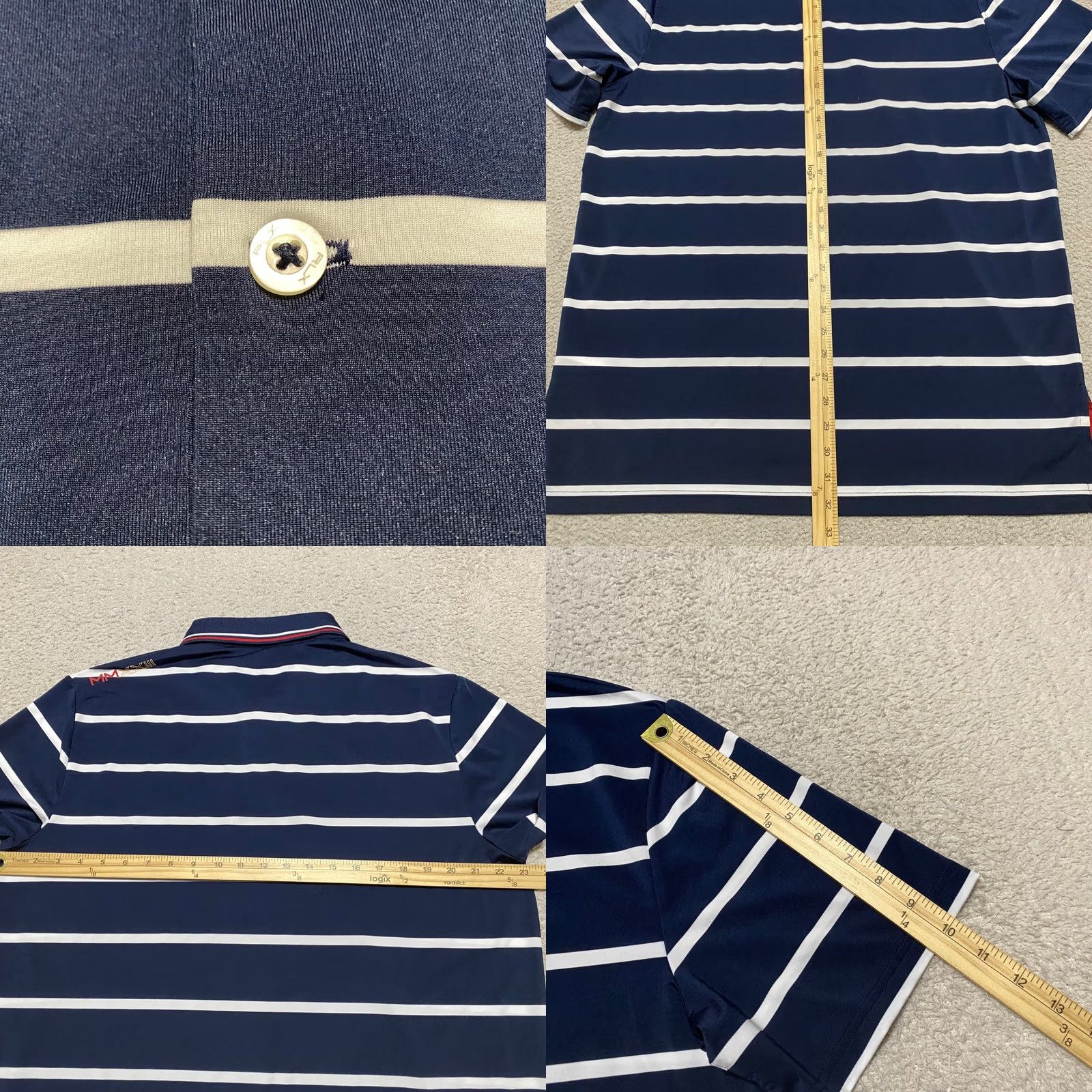 RLX Ralph Lauren RLX Ralph Lauren Polo Shirt Blue Striped Short Sleeve Button-Up Mens L 2003 Ryder Cup Size US L / EU 52-54 / 3 - 8 Thumbnail